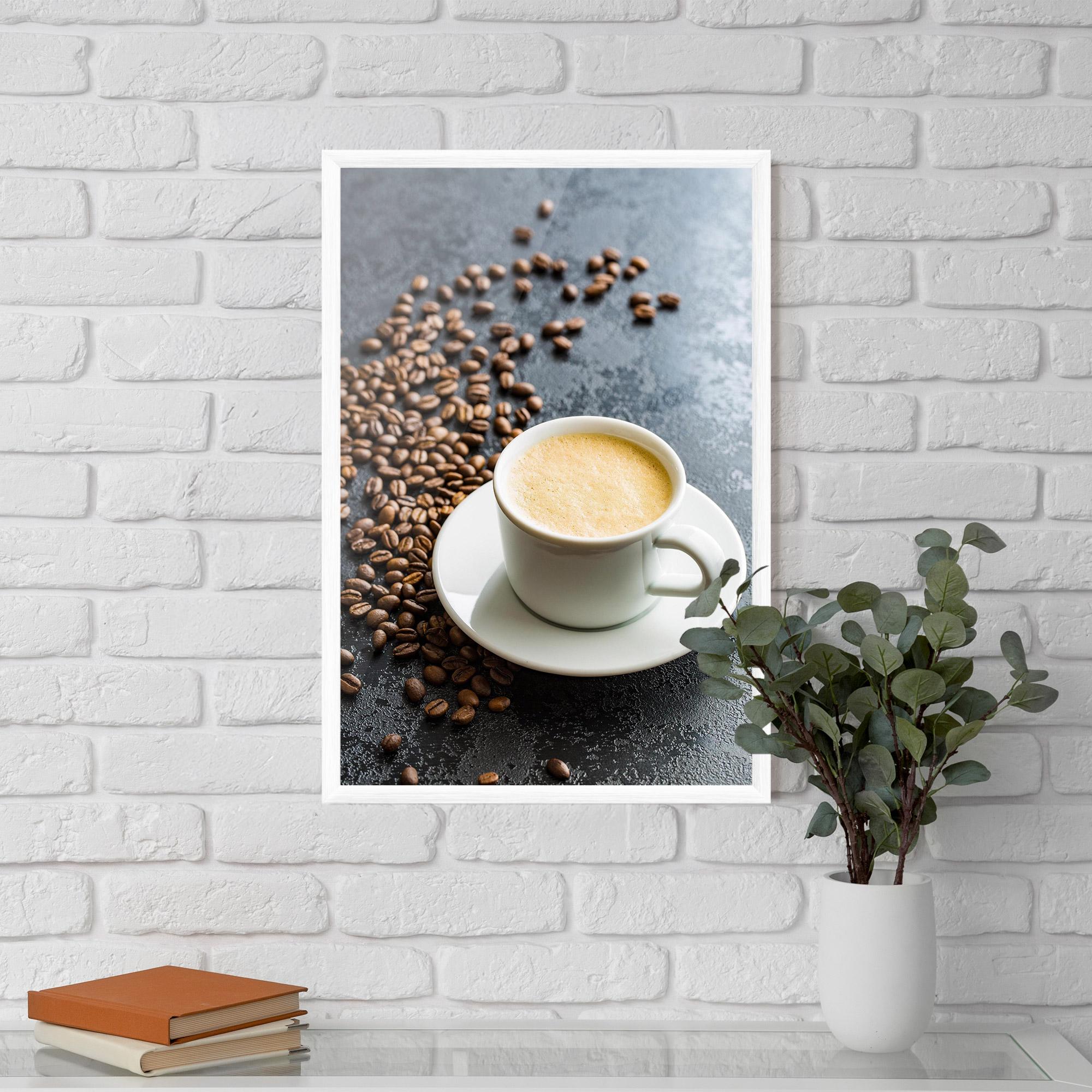 Poster Înrămat Hot Cappuccino Coffee mockup 5