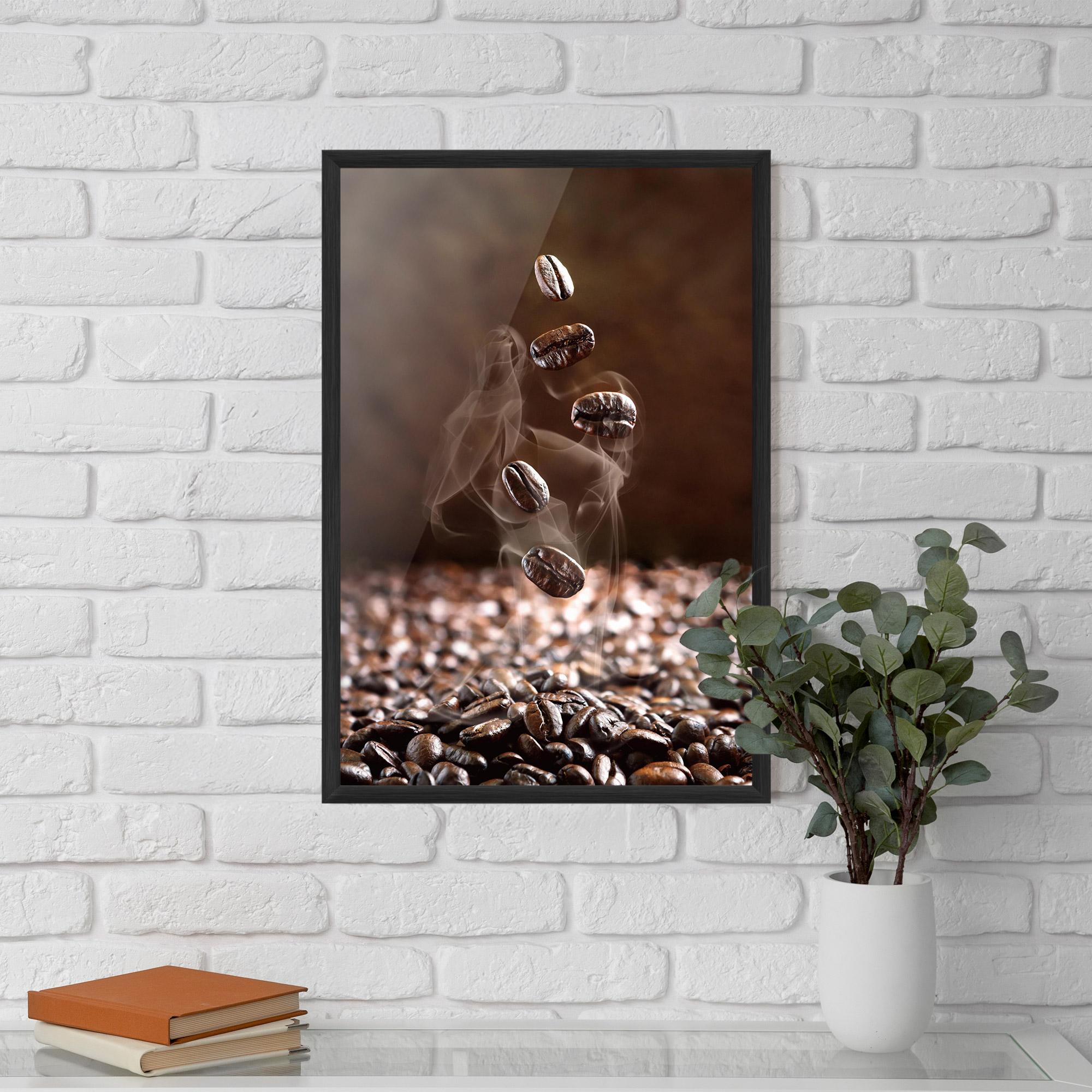 Poster Înrămat Close Up Falling Beans mockup 5