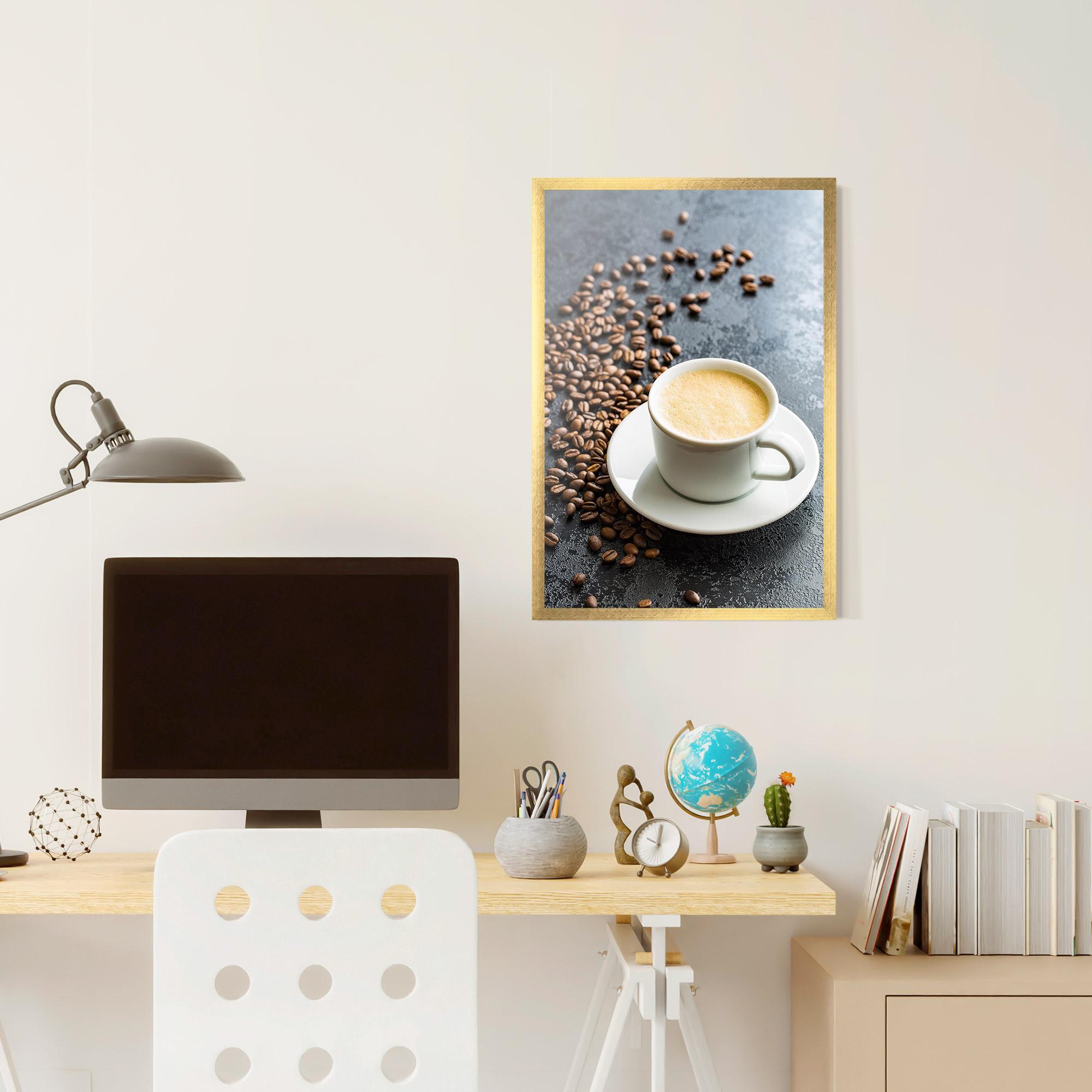 Poster Înrămat Hot Cappuccino Coffee mockup 6