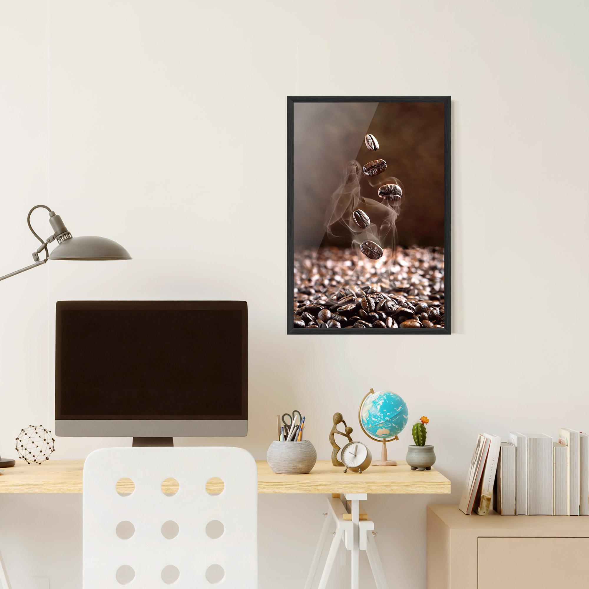 Poster Înrămat Close Up Falling Beans mockup 6