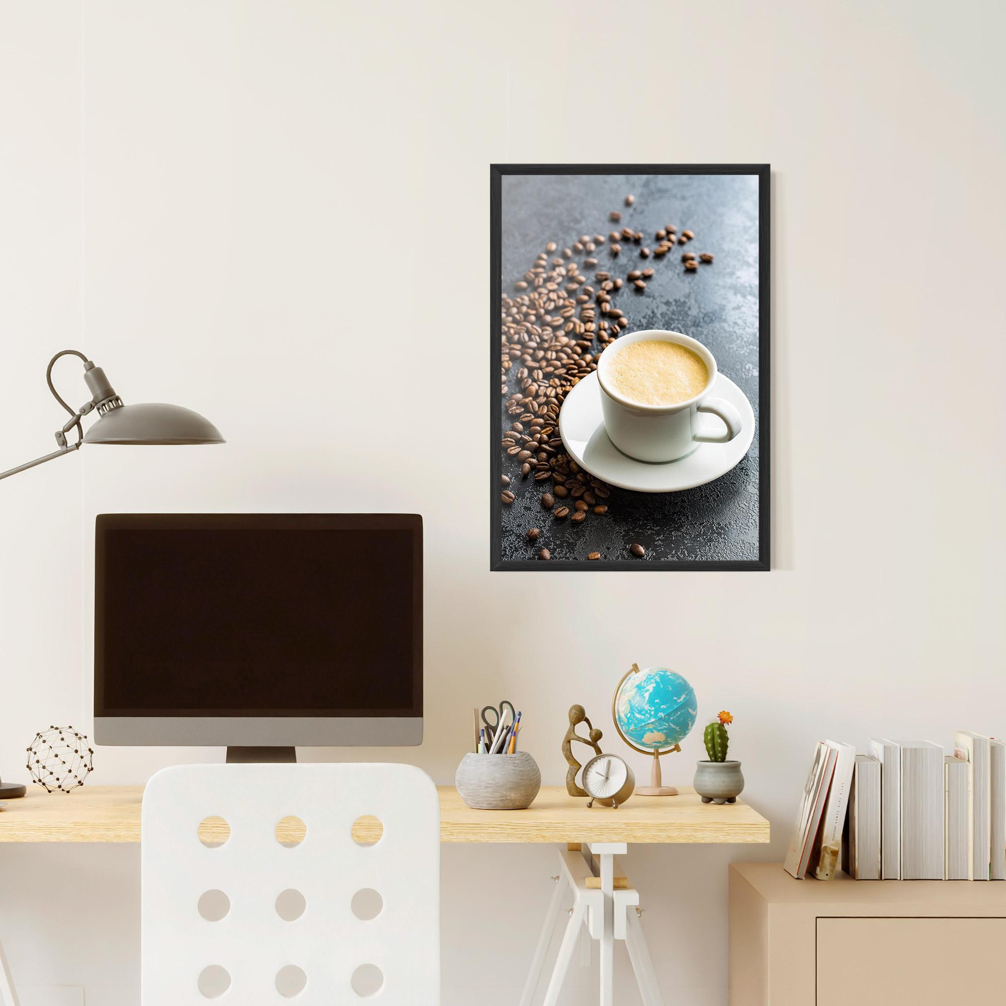 Poster Înrămat Hot Cappuccino Coffee mockup 6