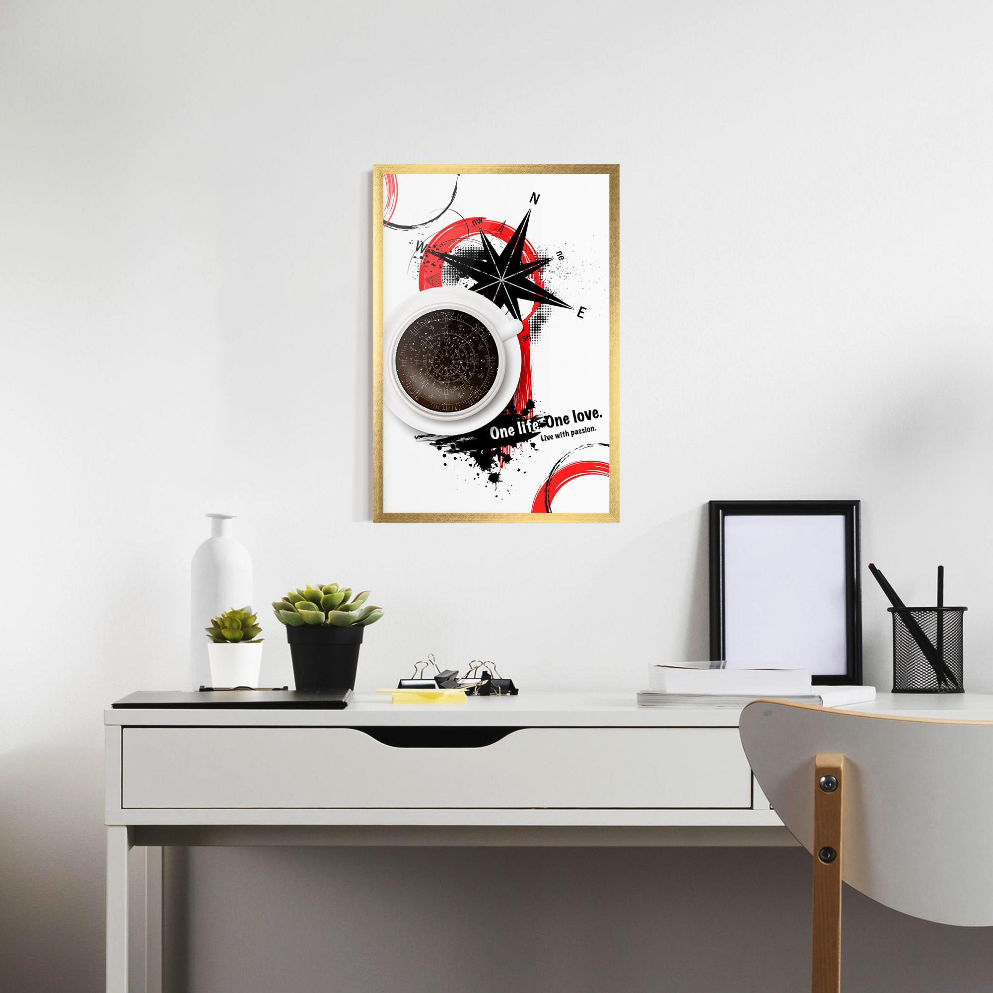 Poster Înrămat Live With Passion mockup 7