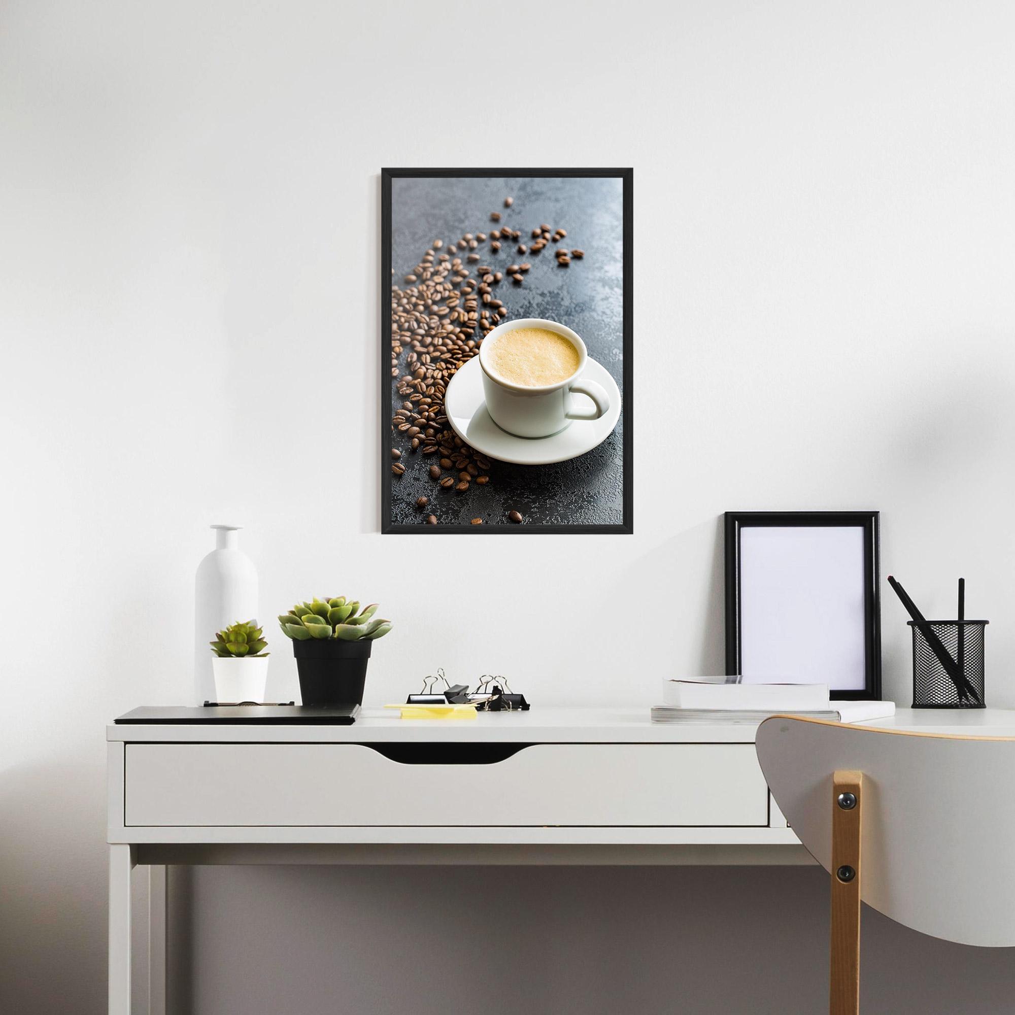Poster Înrămat Hot Cappuccino Coffee mockup 7