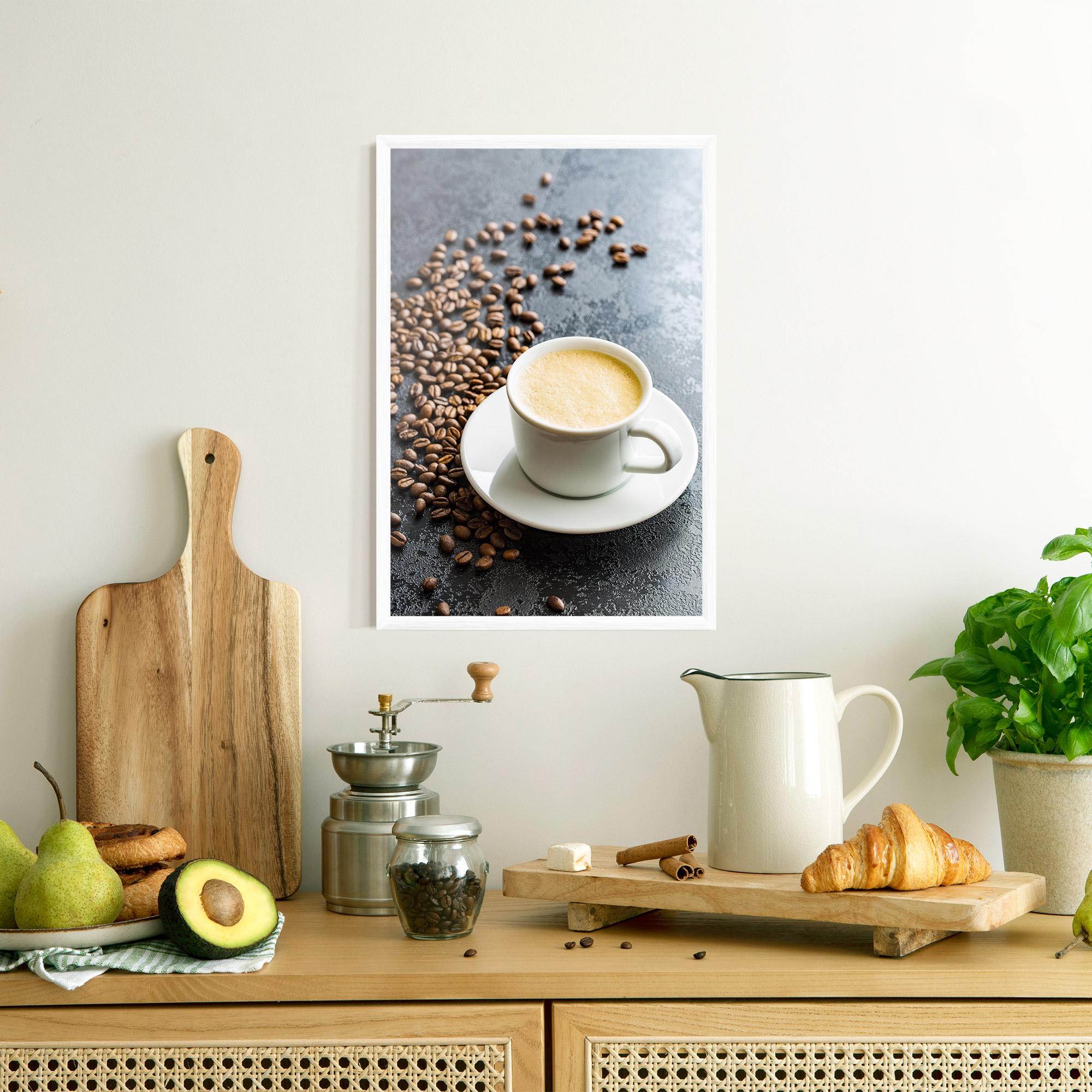 Poster Înrămat Hot Cappuccino Coffee mockup 8