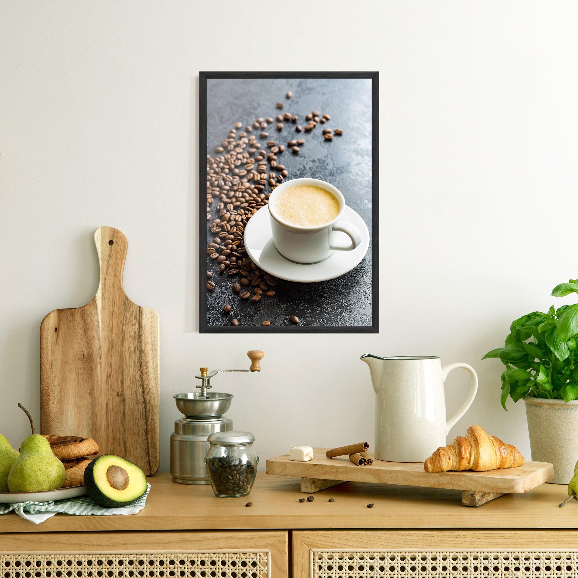 Poster Înrămat Hot Cappuccino Coffee mockup 8