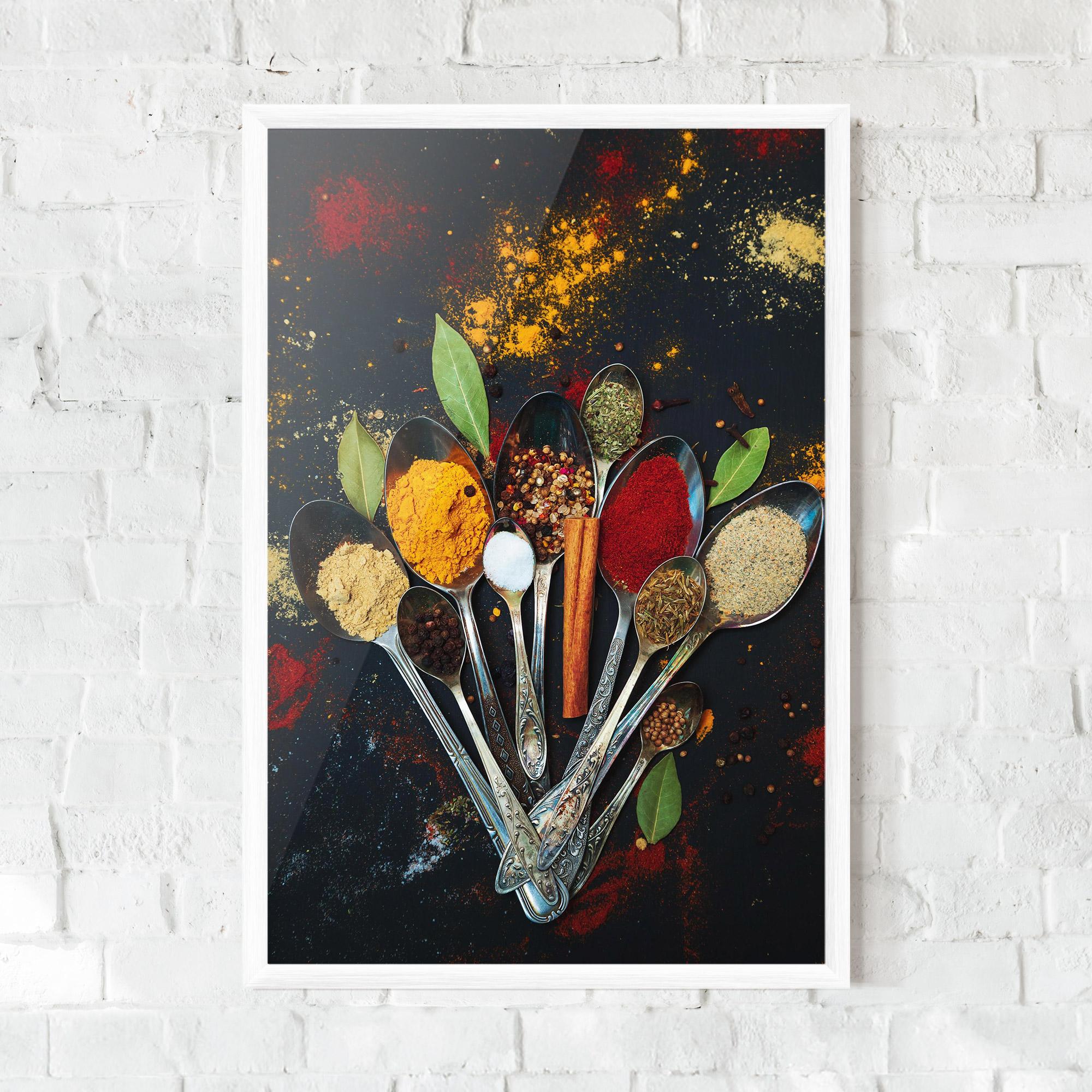 Poster Înrămat Spices Cooking Spoons mockup 0