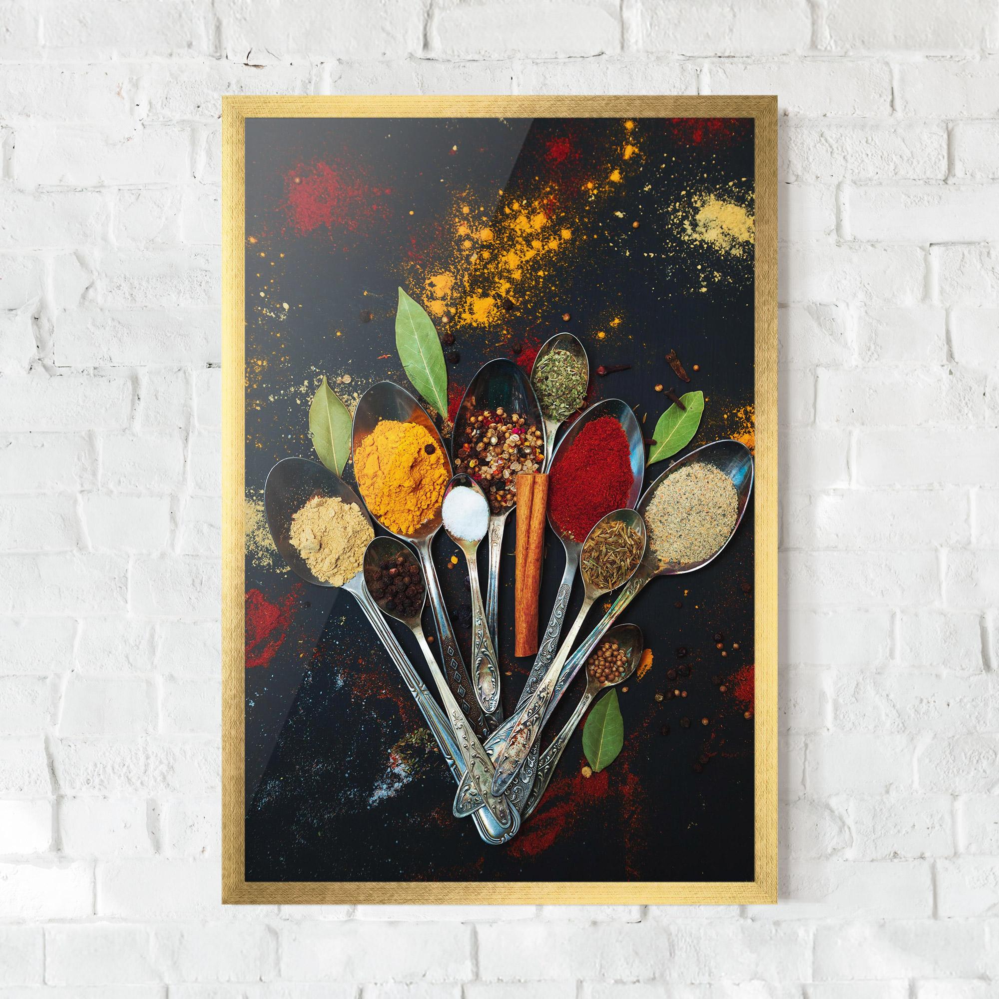 Poster Înrămat Spices Cooking Spoons mockup 0