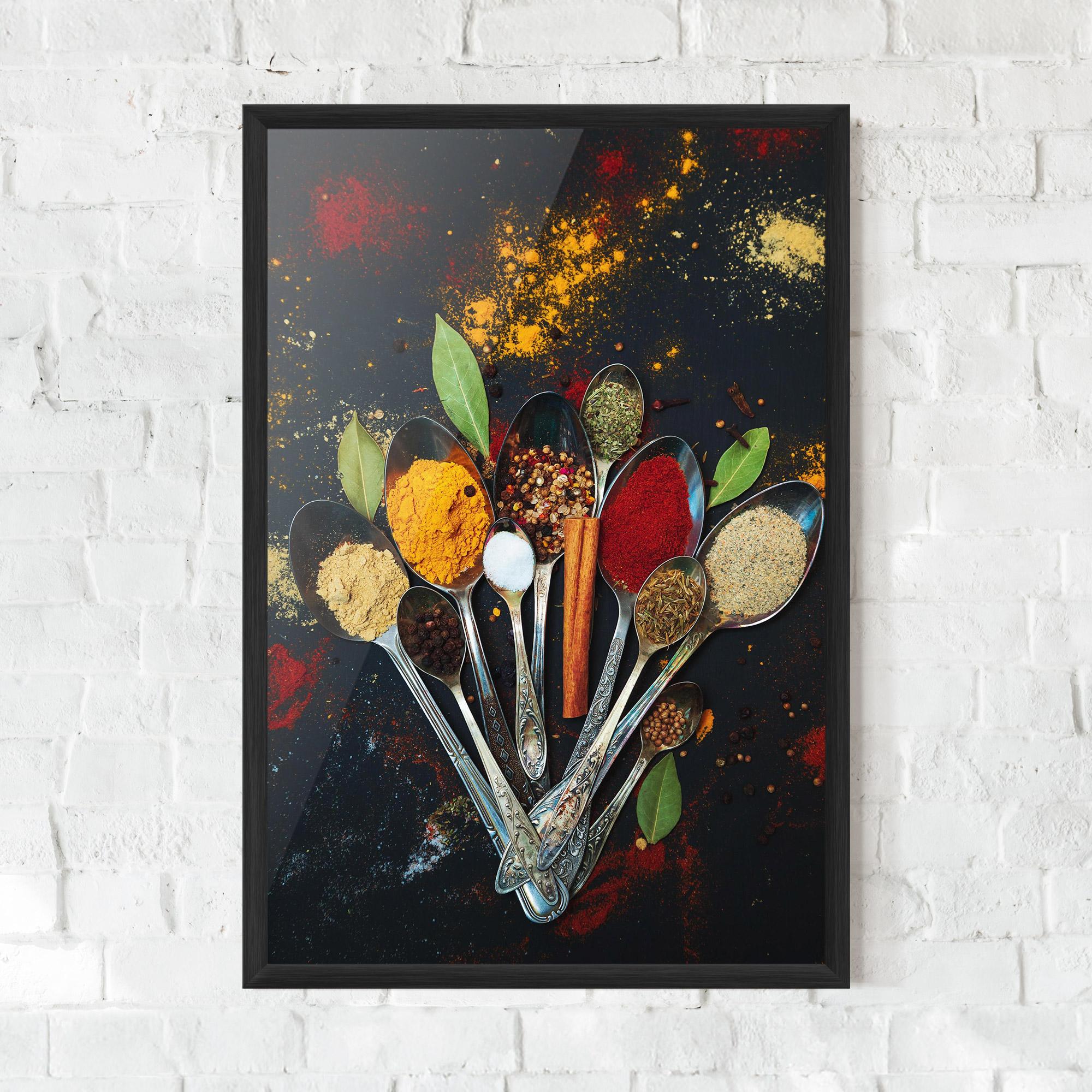 Poster Înrămat Spices Cooking Spoons mockup 0