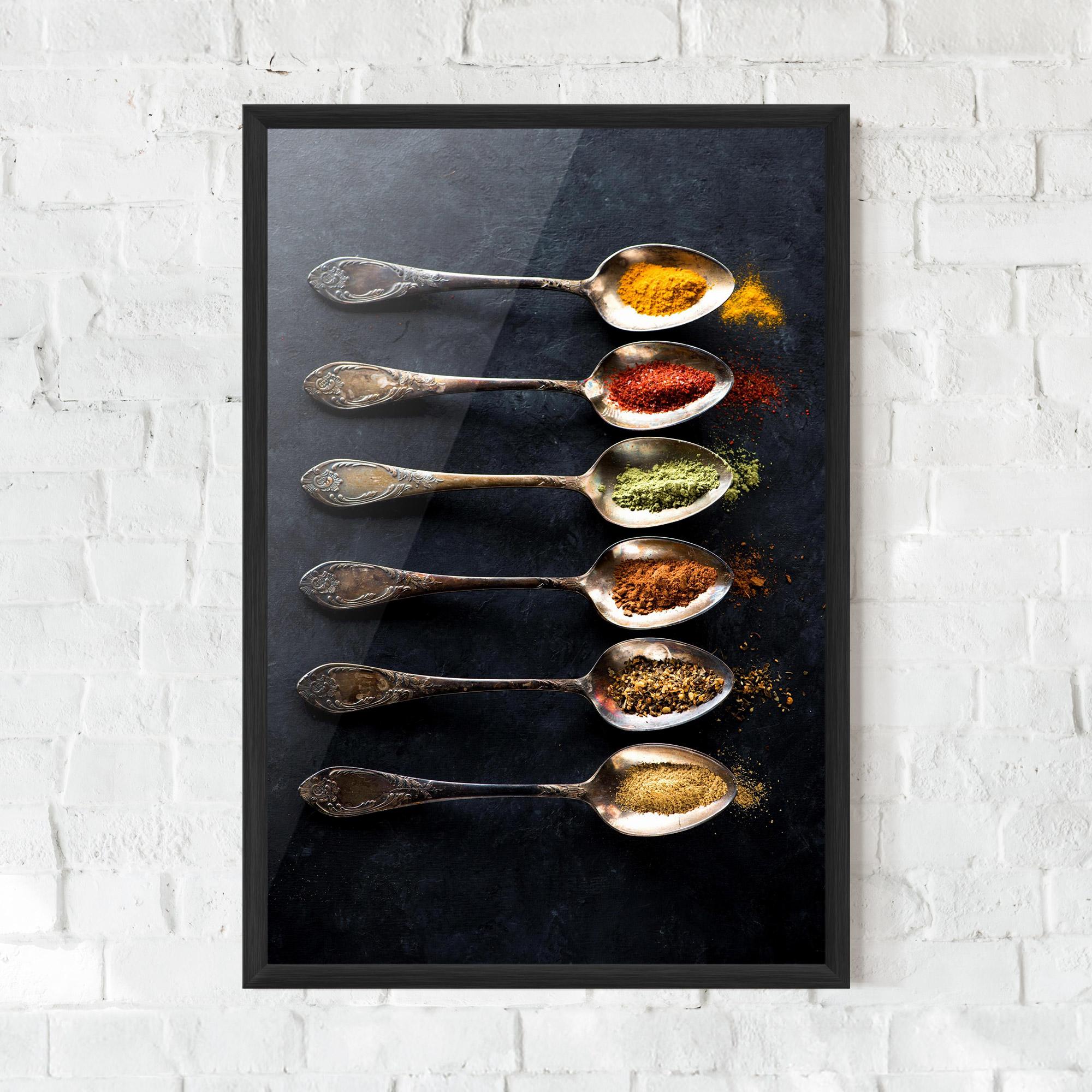 Poster Înrămat Spices Herbs Spoons mockup 0