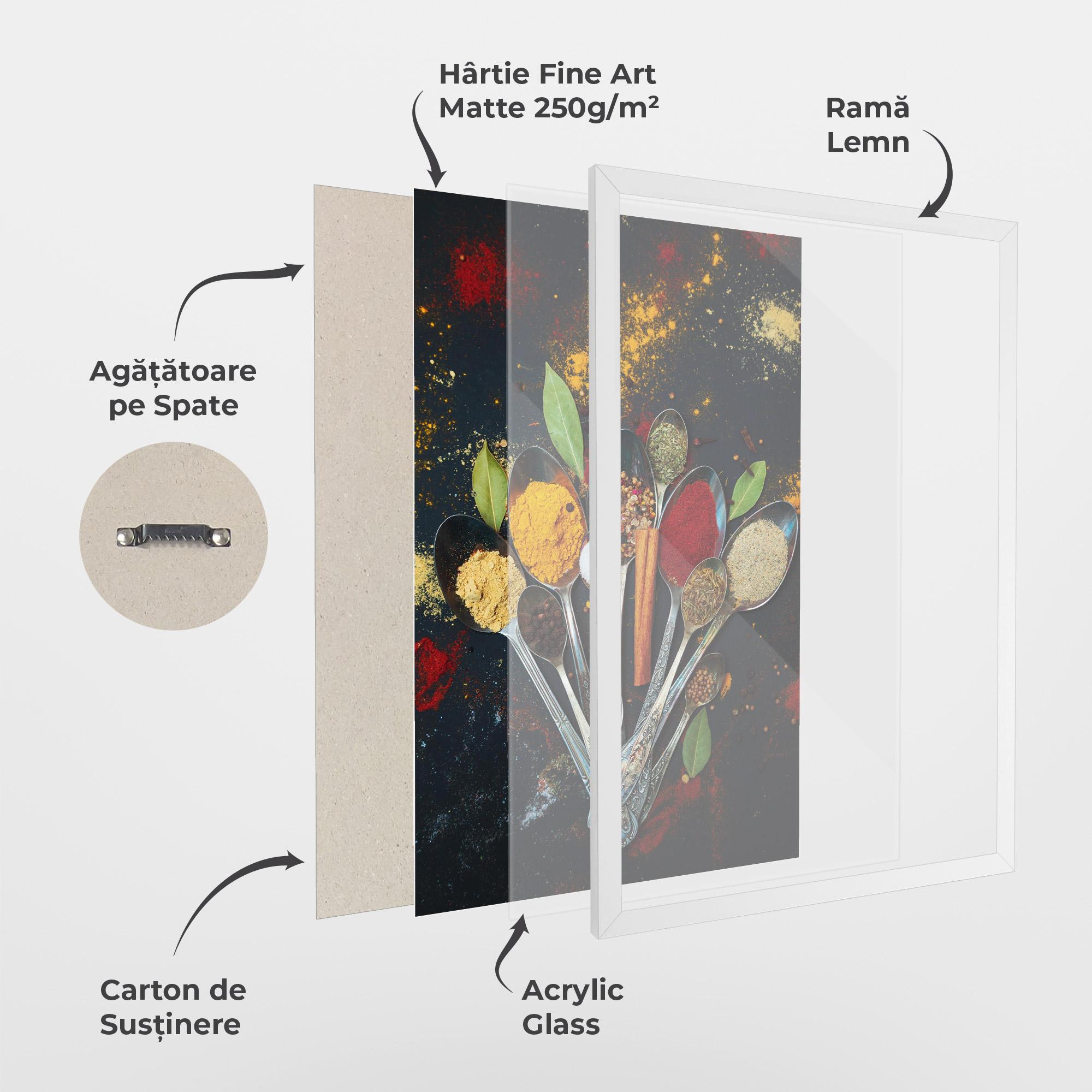 Poster Înrămat Spices Cooking Spoons mockup 1