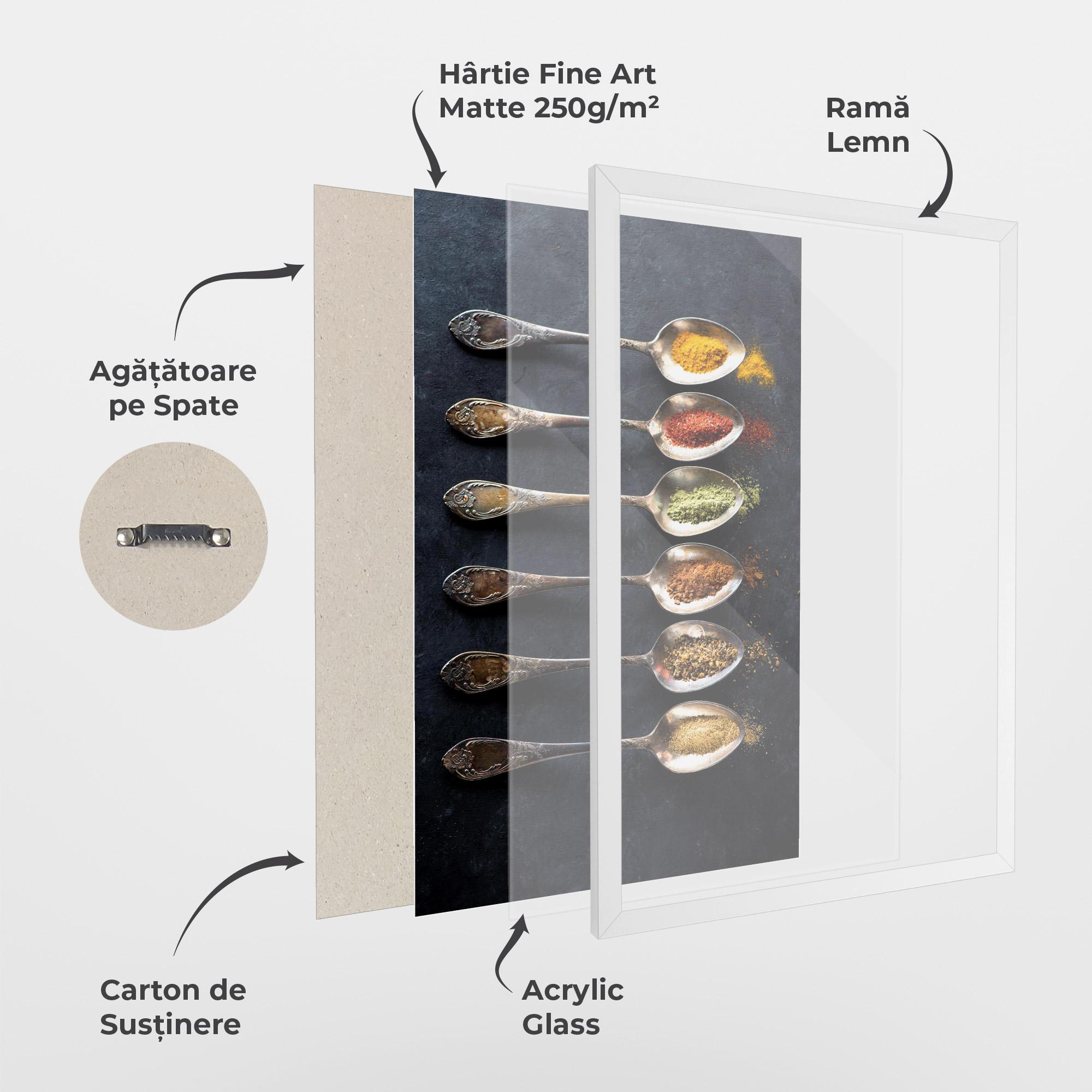 Poster Înrămat Spices Herbs Spoons mockup 1