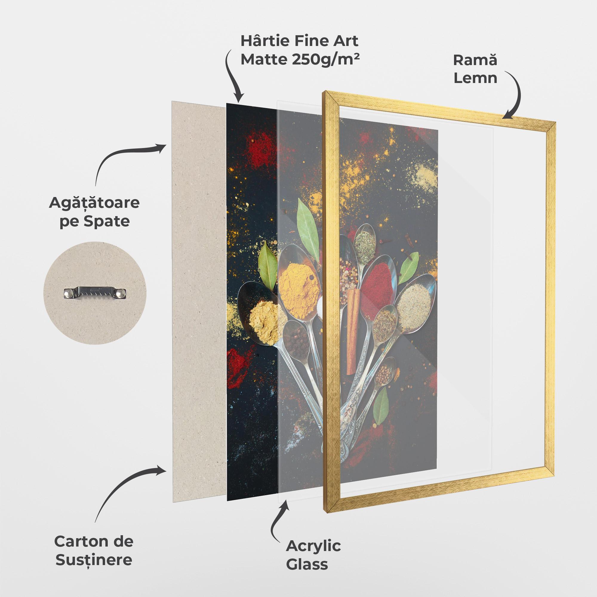 Poster Înrămat Spices Cooking Spoons mockup 1