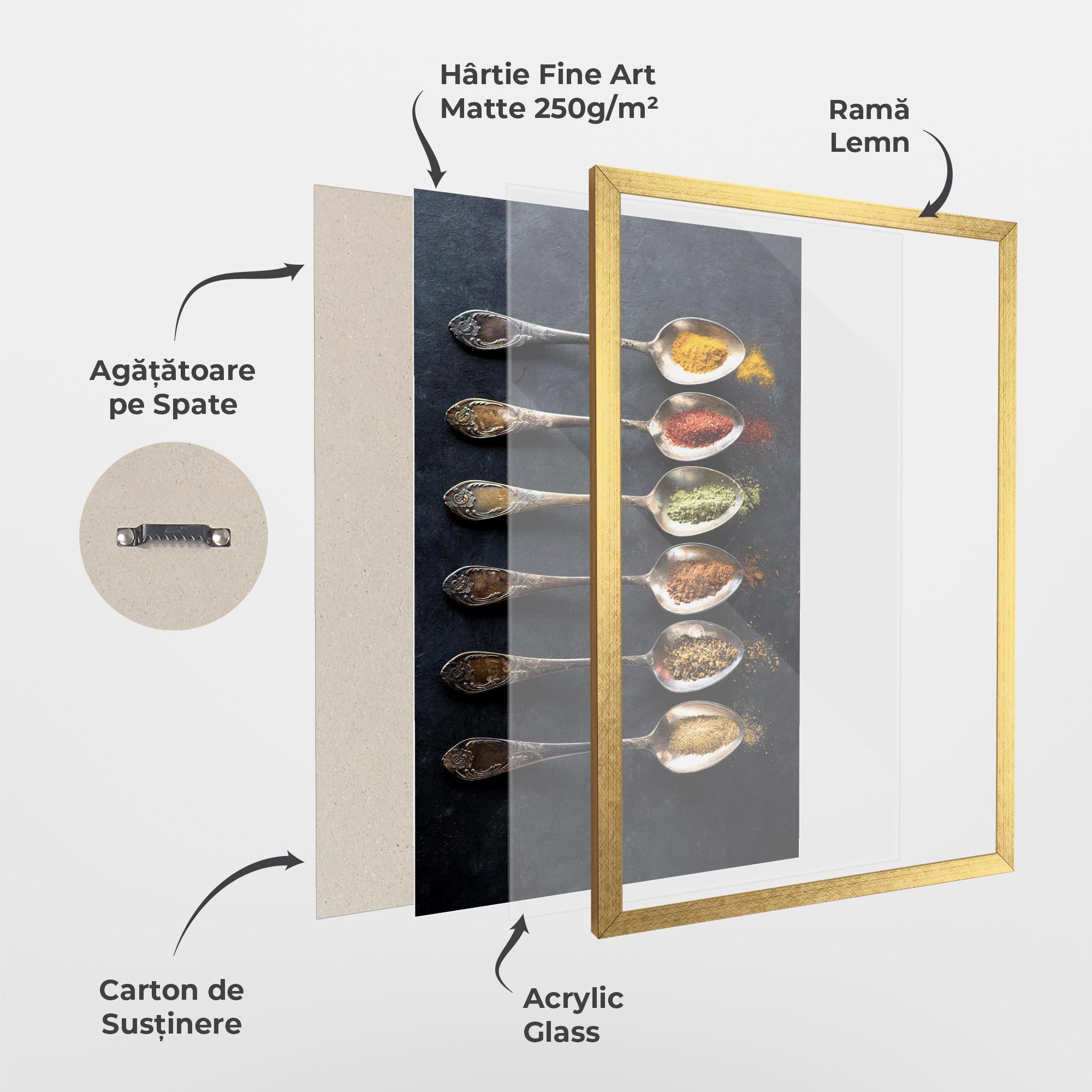 Poster Înrămat Spices Herbs Spoons mockup 1