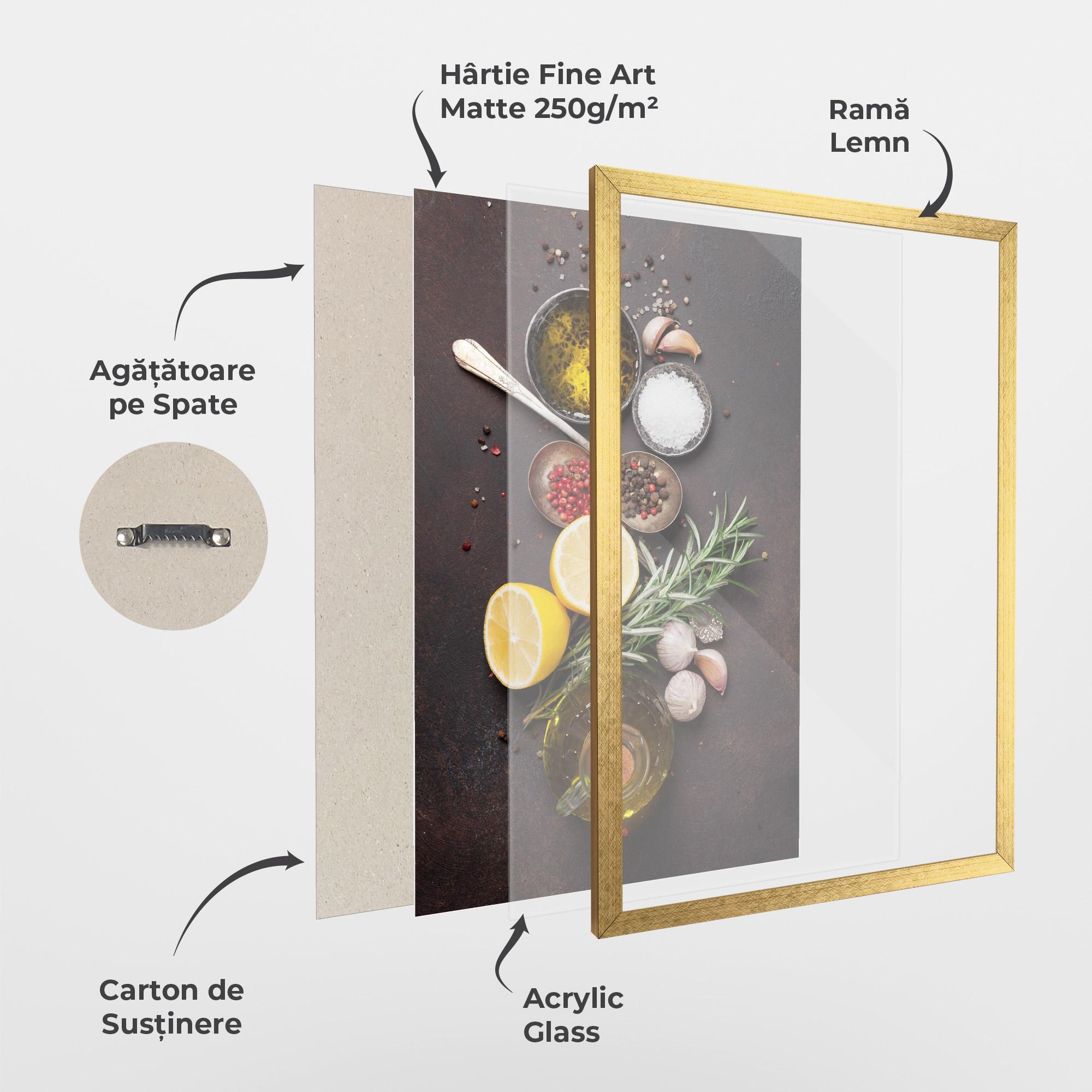 Poster Înrămat Spices On Stone Table mockup 1