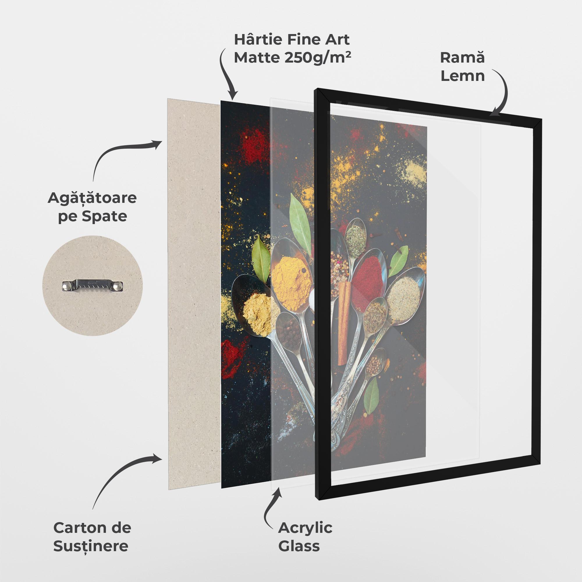 Poster Înrămat Spices Cooking Spoons mockup 1