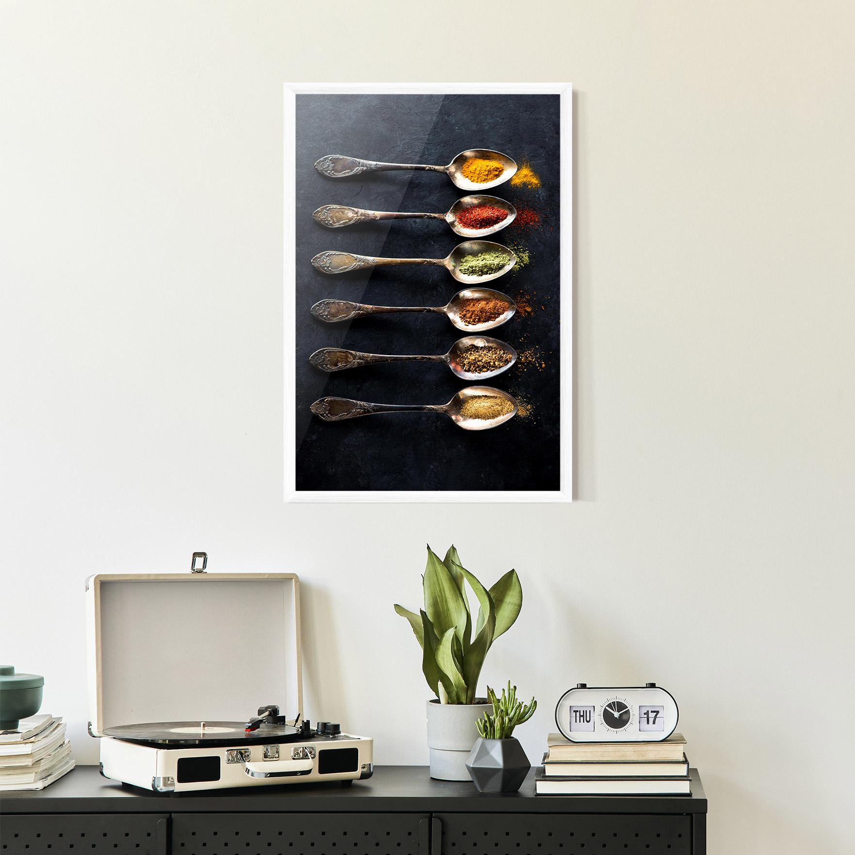Poster Înrămat Spices Herbs Spoons mockup 2