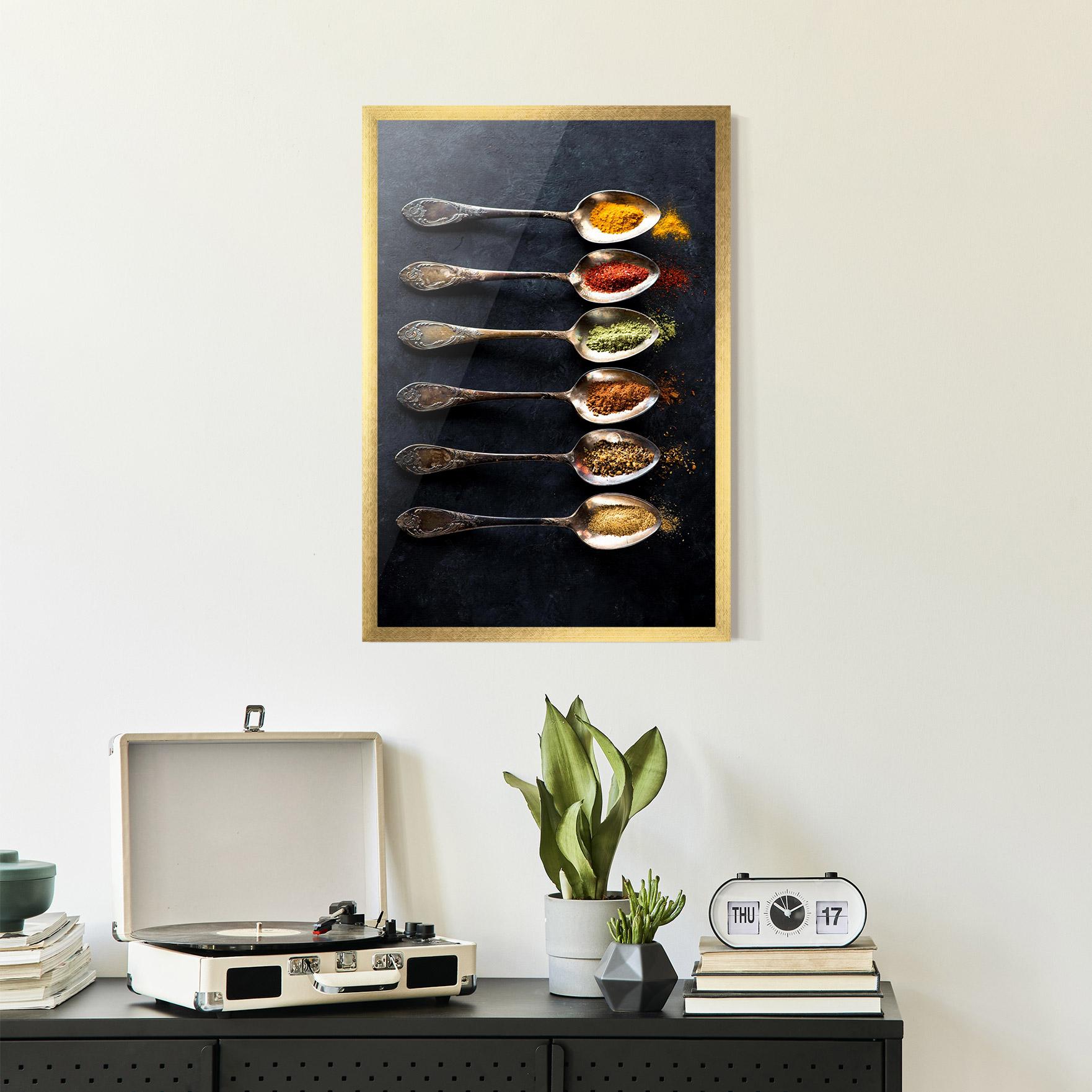 Poster Înrămat Spices Herbs Spoons mockup 2