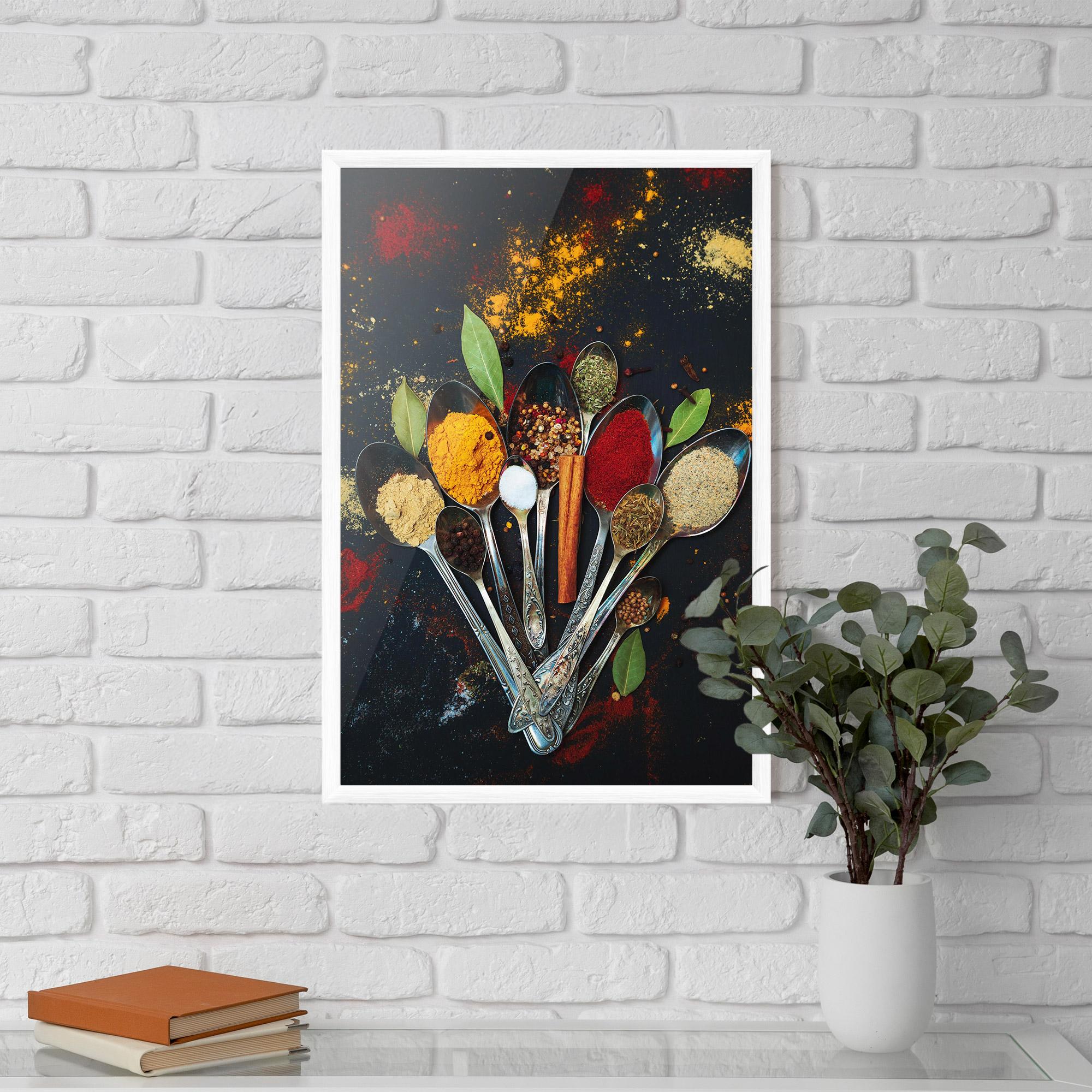Poster Înrămat Spices Cooking Spoons mockup 5