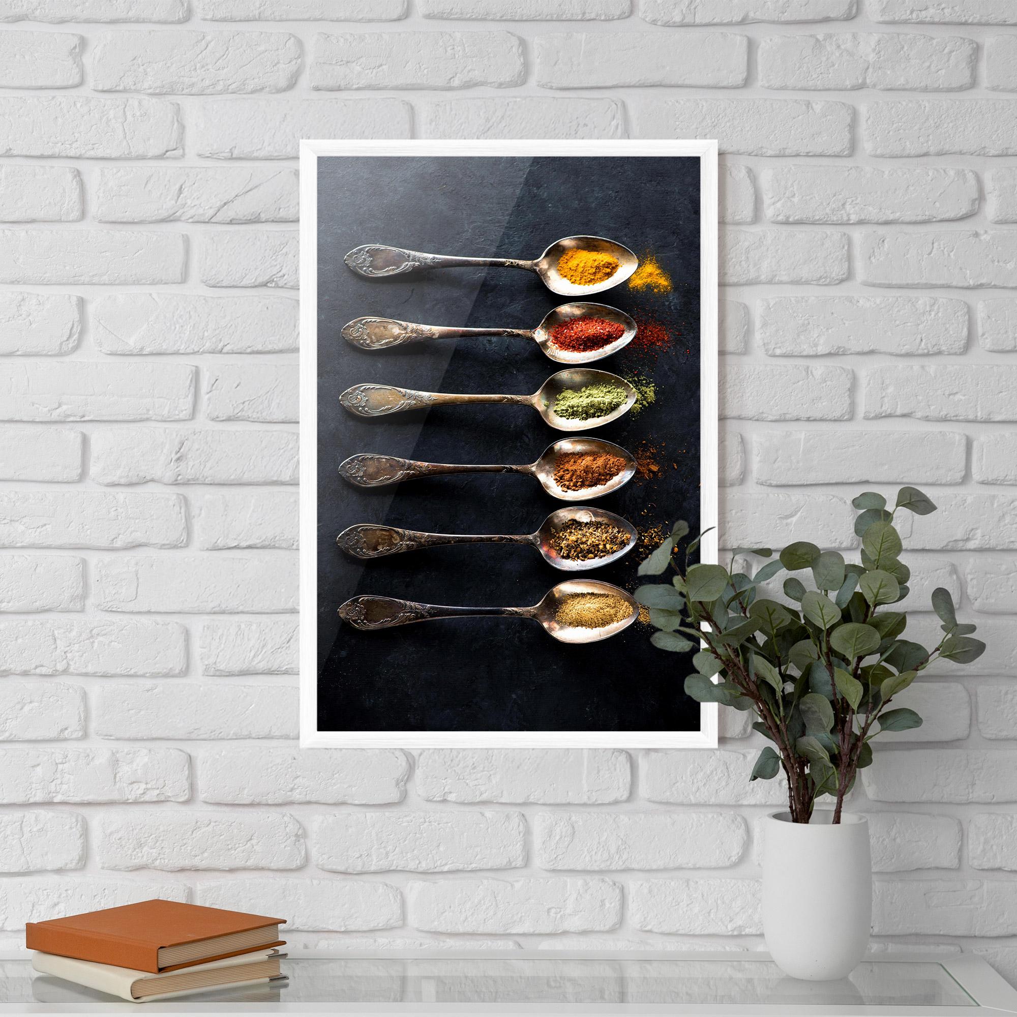 Poster Înrămat Spices Herbs Spoons mockup 5