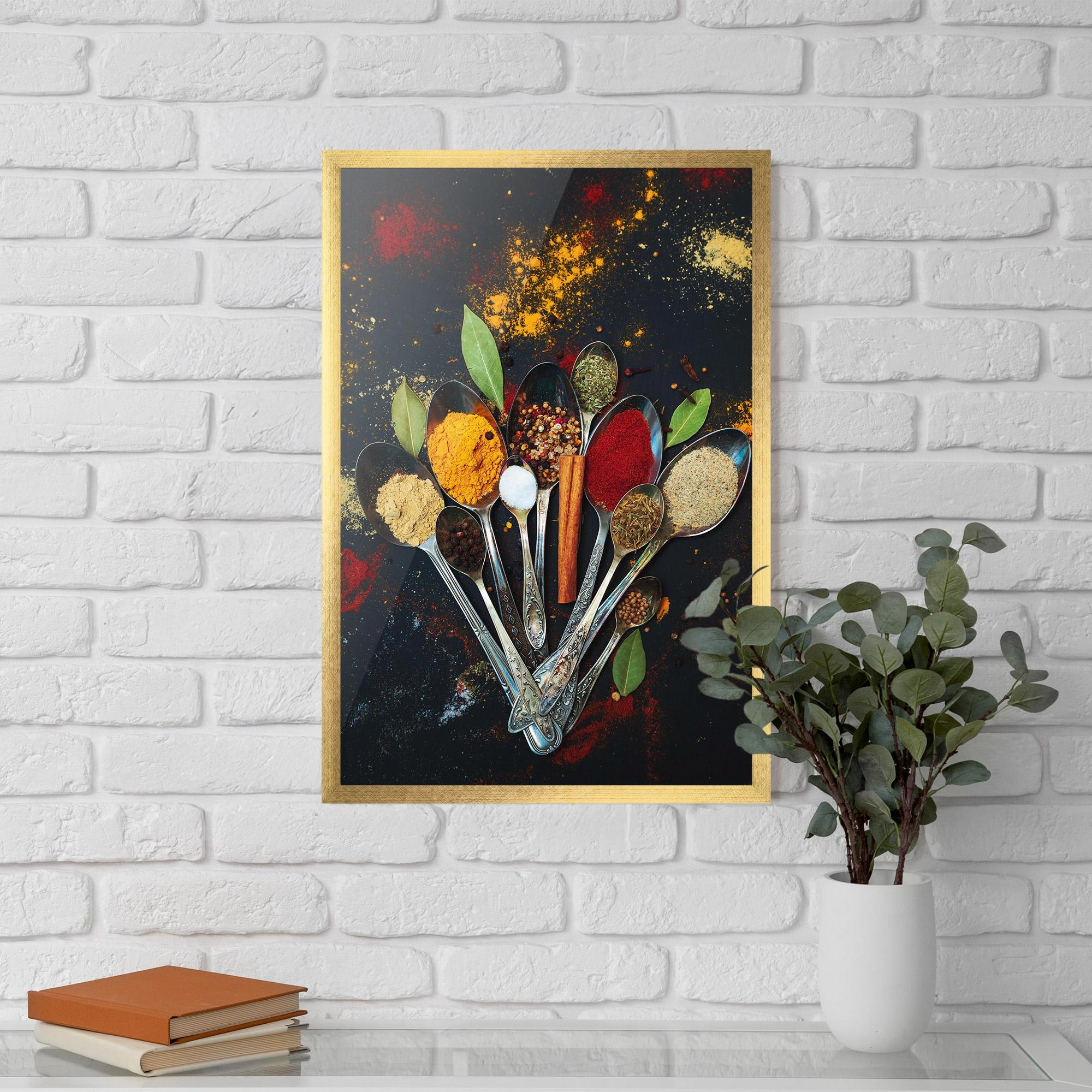 Poster Înrămat Spices Cooking Spoons mockup 5