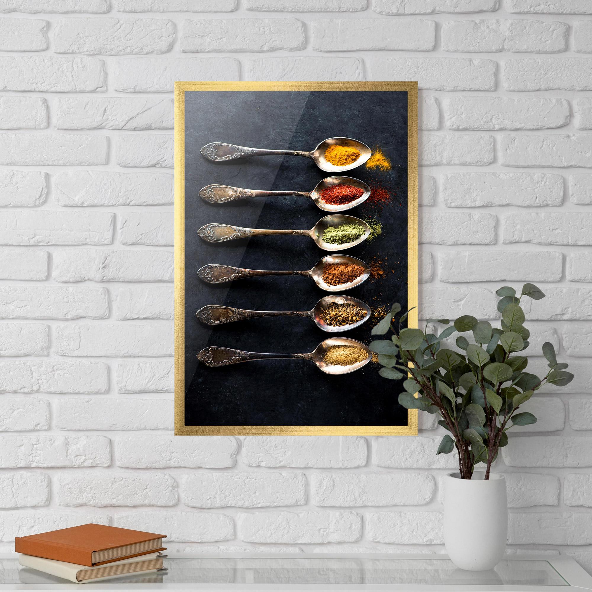 Poster Înrămat Spices Herbs Spoons mockup 5