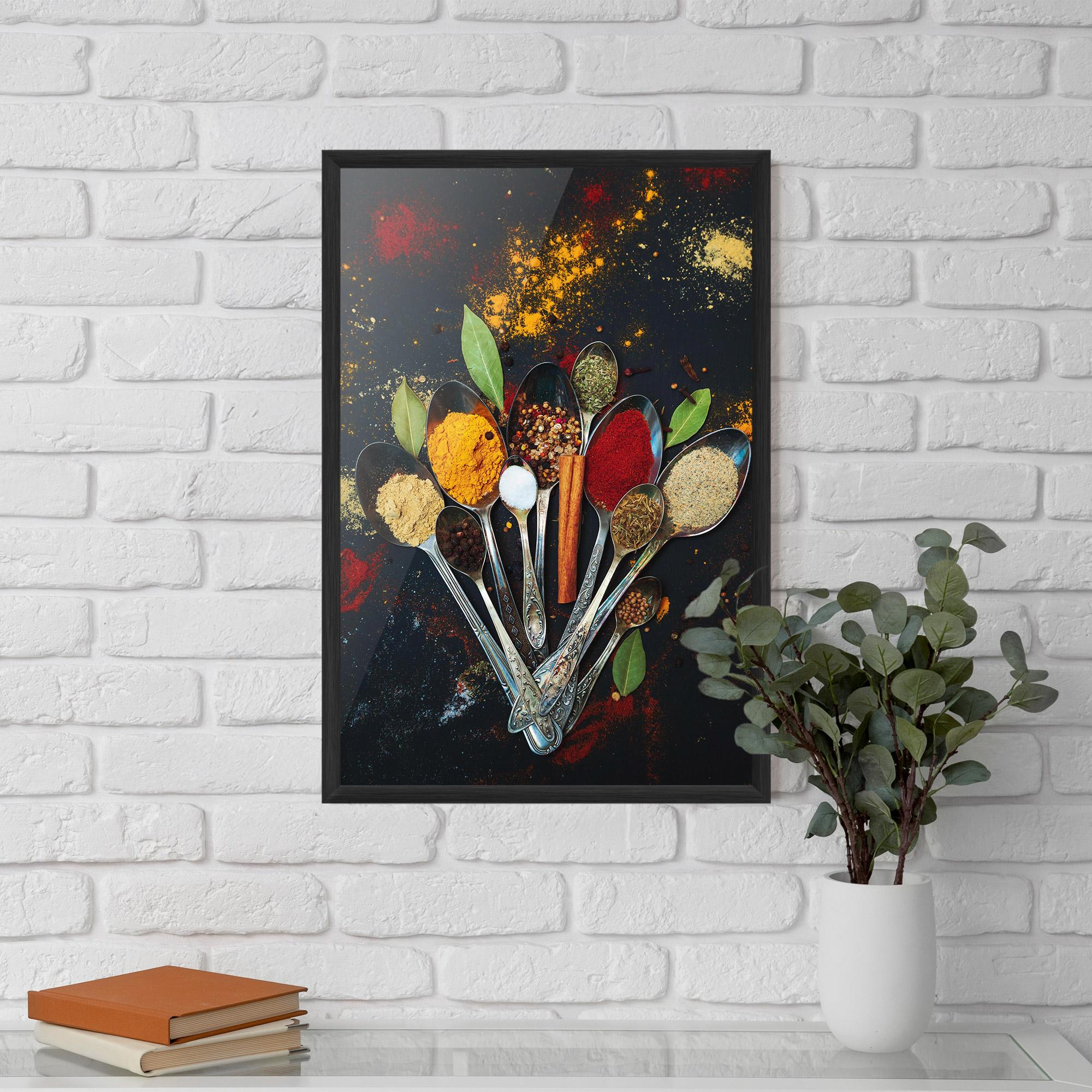 Poster Înrămat Spices Cooking Spoons mockup 5