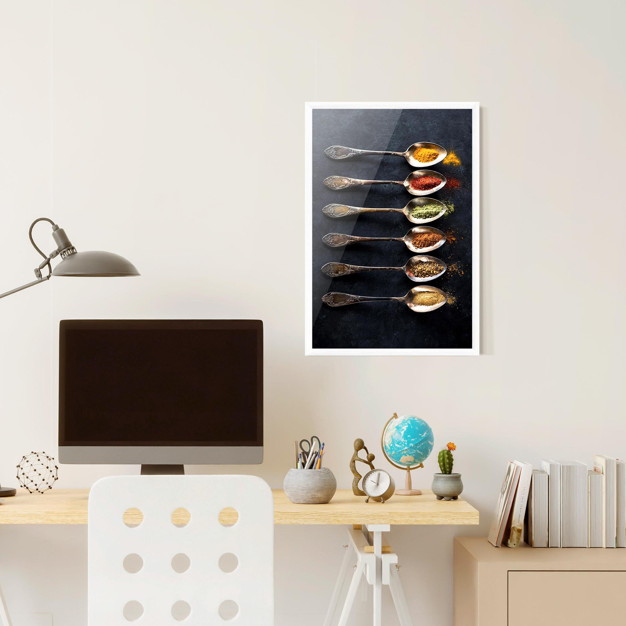 Poster Înrămat Spices Herbs Spoons mockup 6