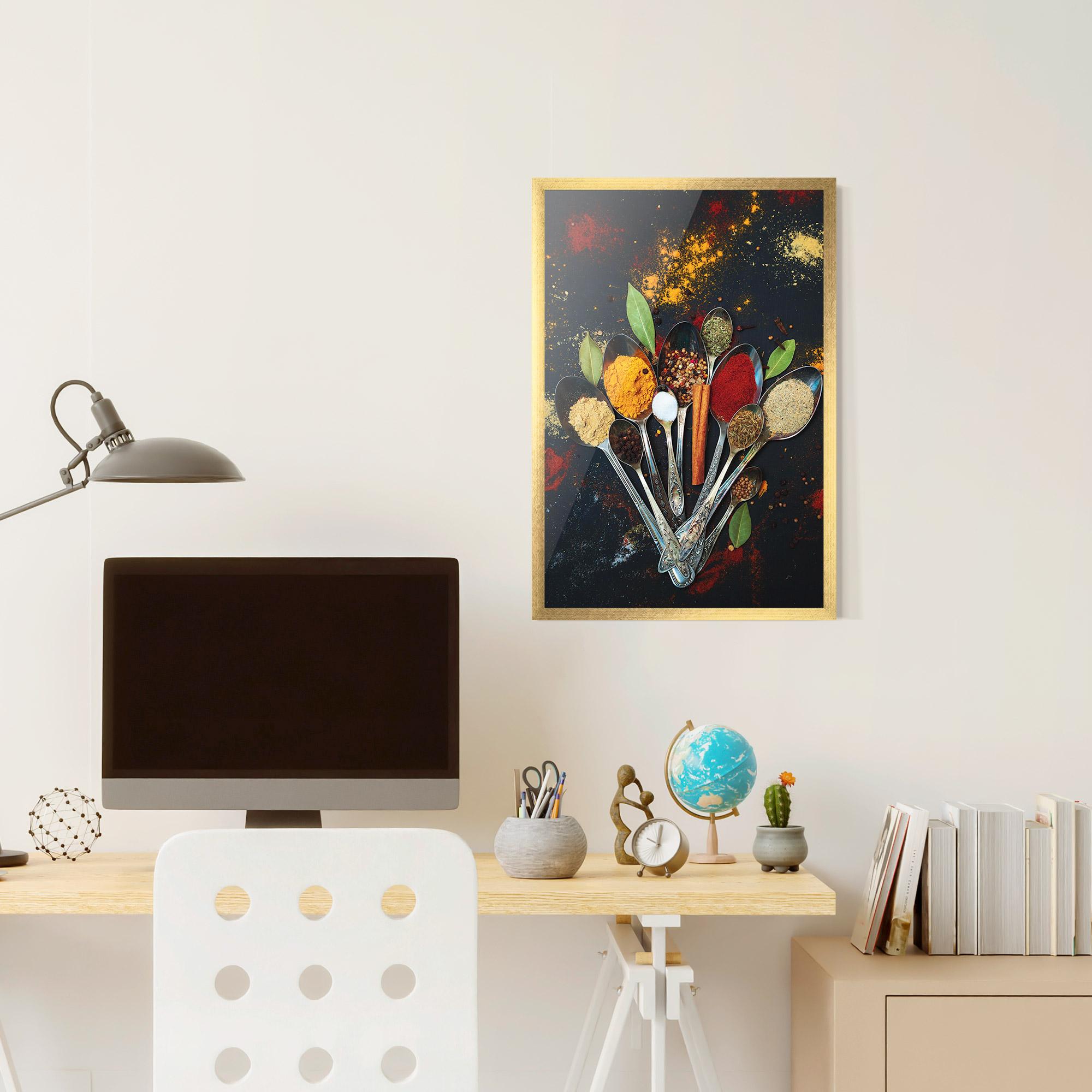 Poster Înrămat Spices Cooking Spoons mockup 6