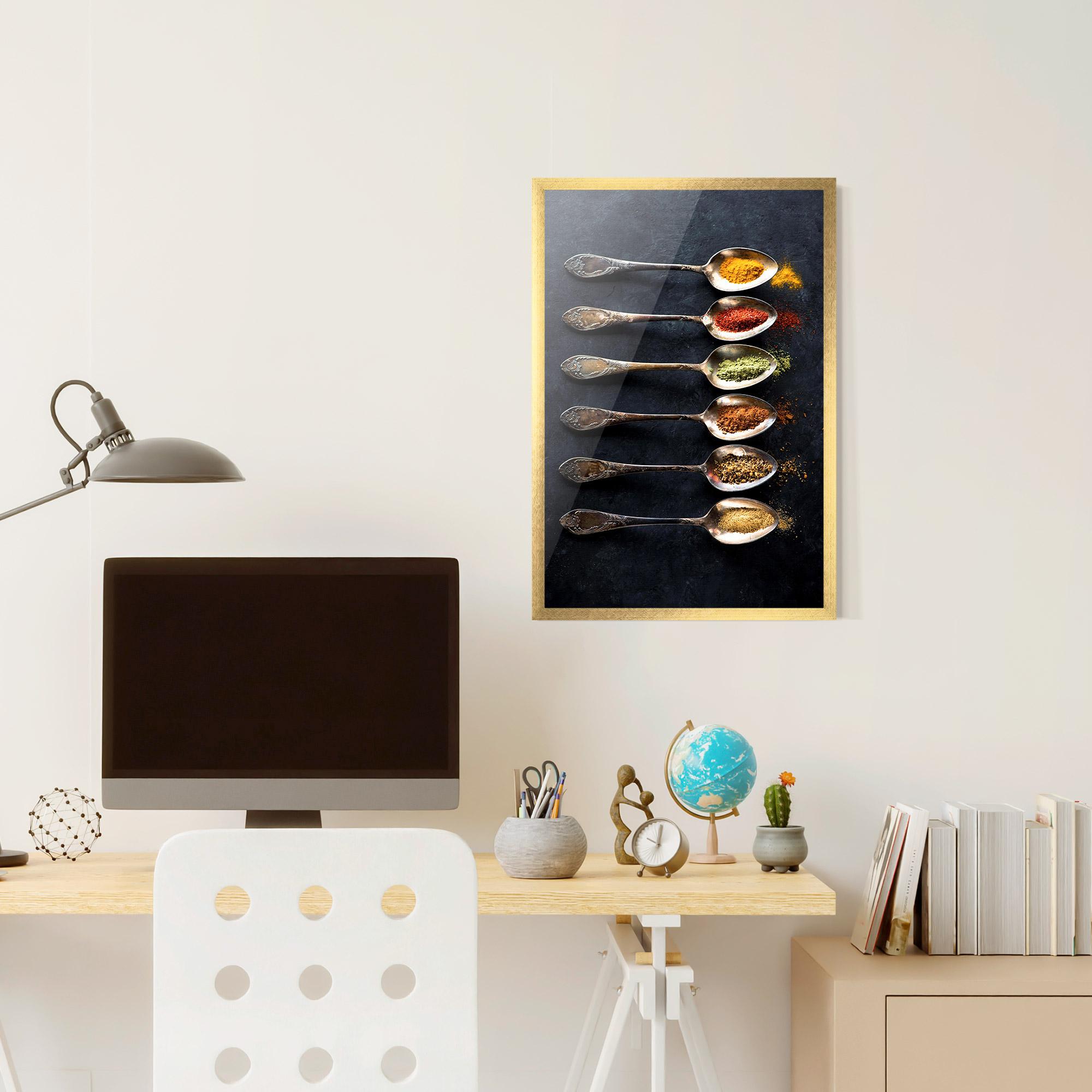 Poster Înrămat Spices Herbs Spoons mockup 6