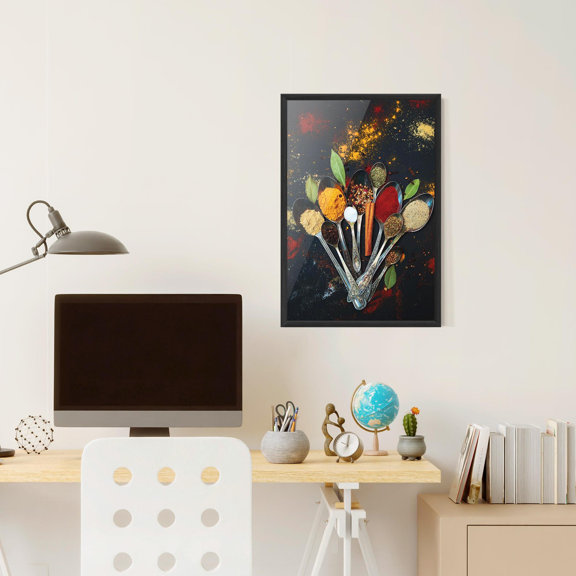 Poster Înrămat Spices Cooking Spoons mockup 6