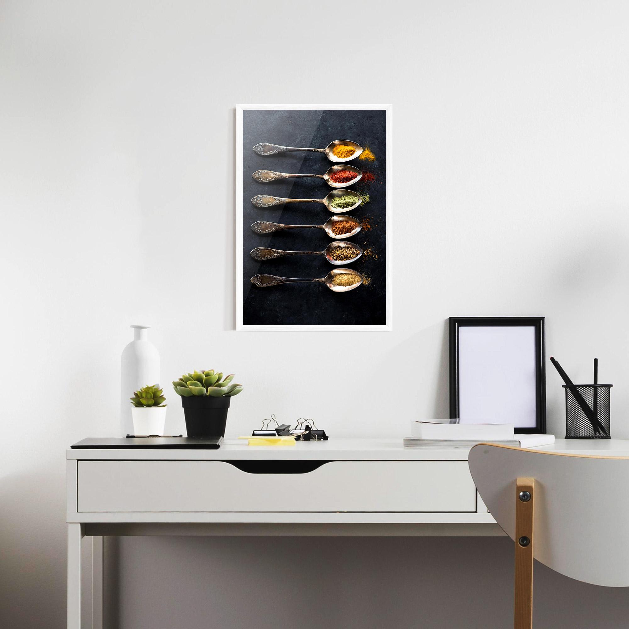 Poster Înrămat Spices Herbs Spoons mockup 7
