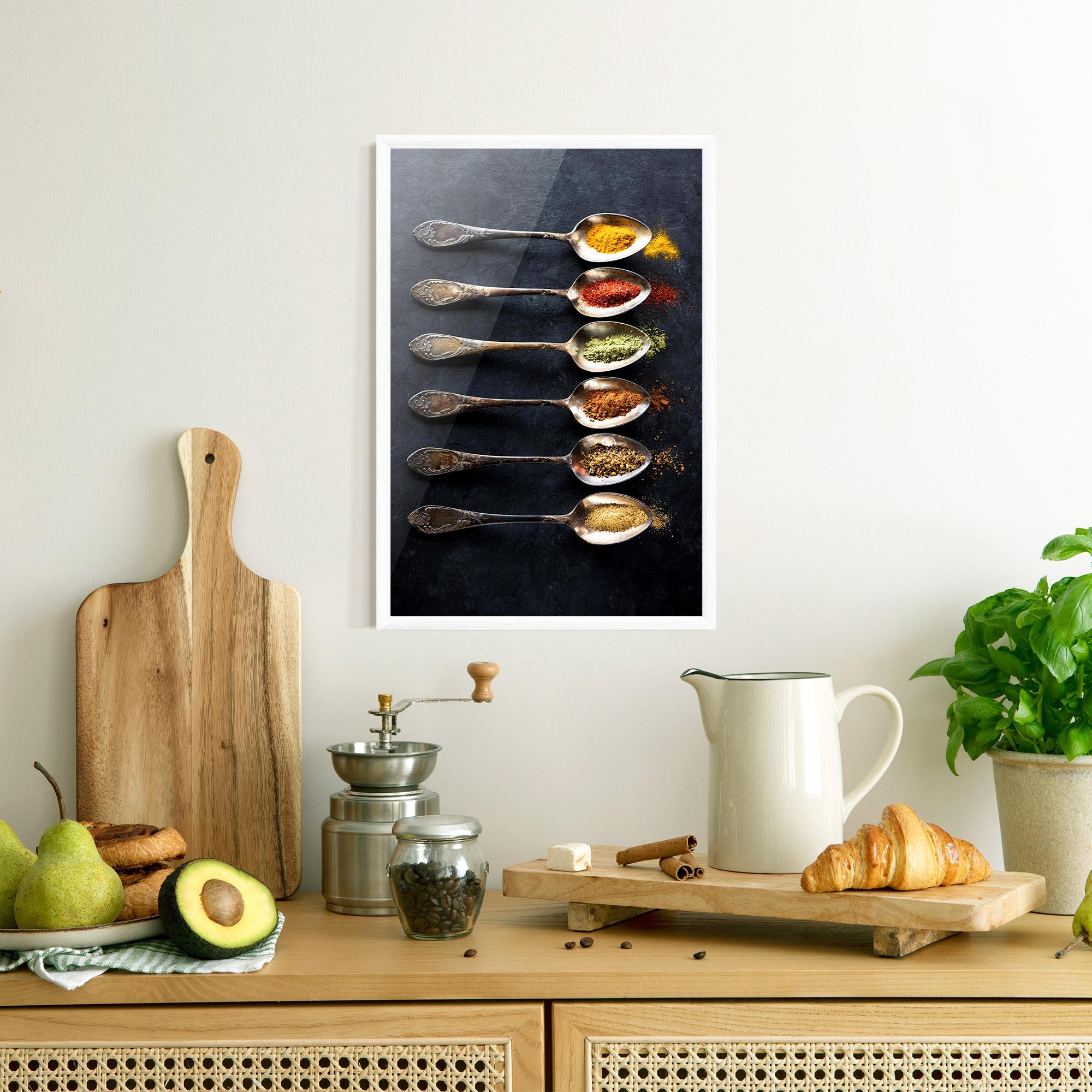Poster Înrămat Spices Herbs Spoons mockup 8