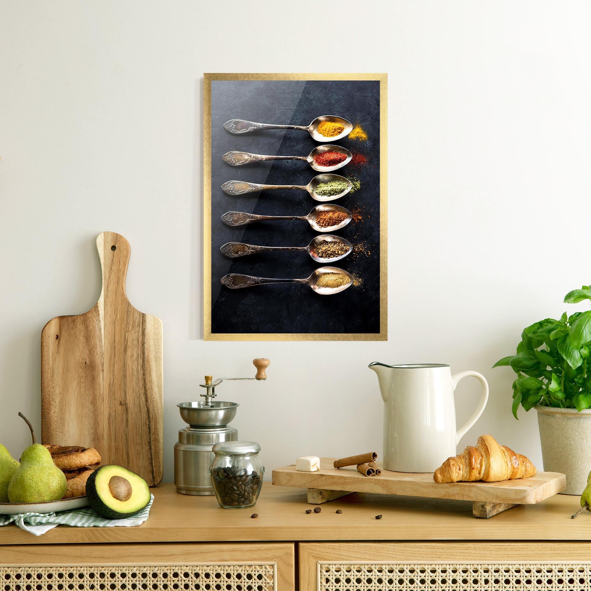Poster Înrămat Spices Herbs Spoons mockup 8
