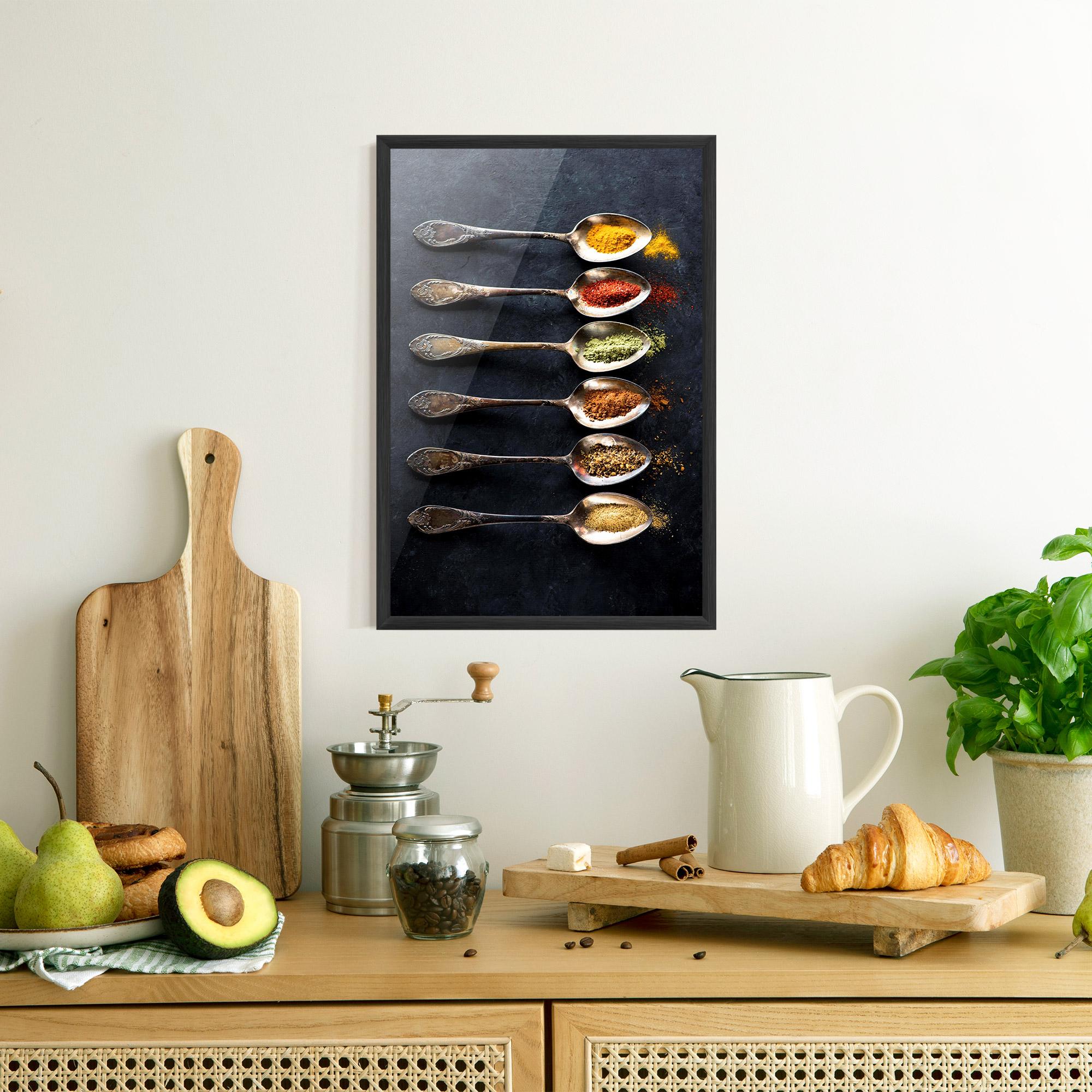 Poster Înrămat Spices Herbs Spoons mockup 8