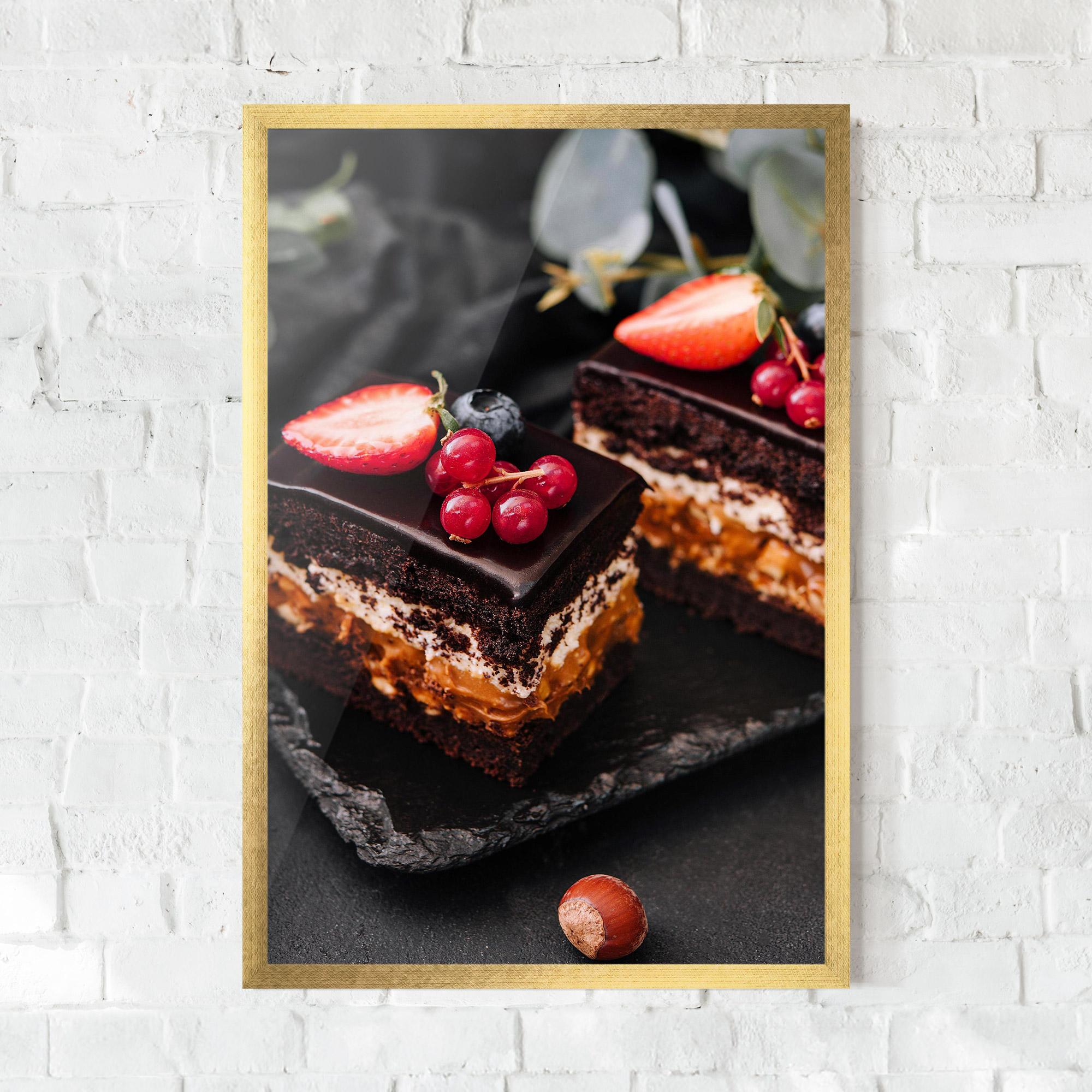 Poster Înrămat Chocolate Berries Cake mockup 0