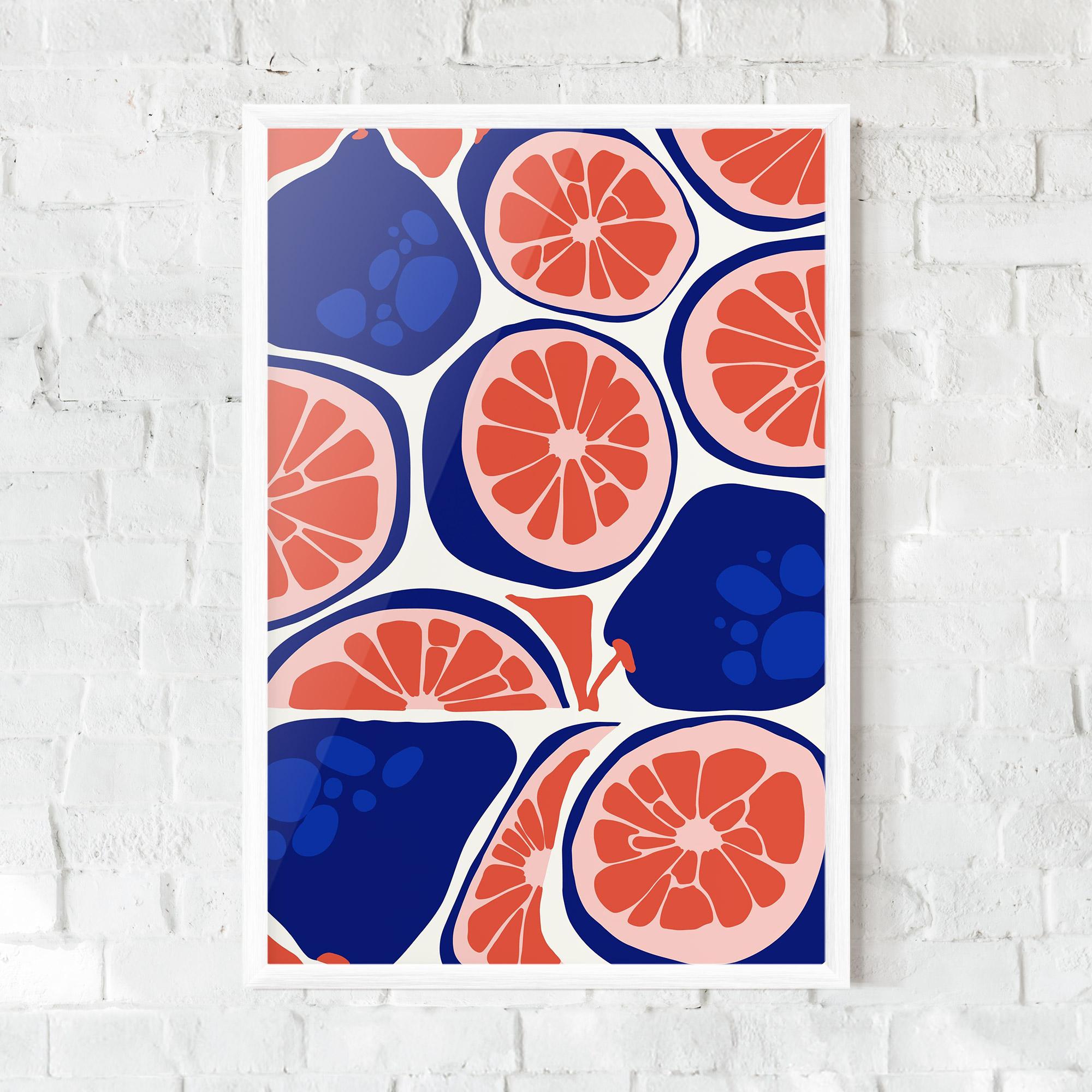 Poster Înrămat Blue Pink Fruit mockup 0