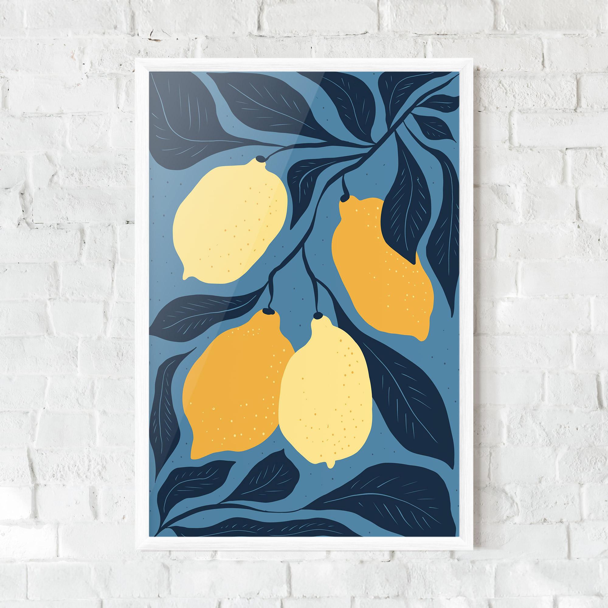 Poster Înrămat Lemon On Blue mockup 0
