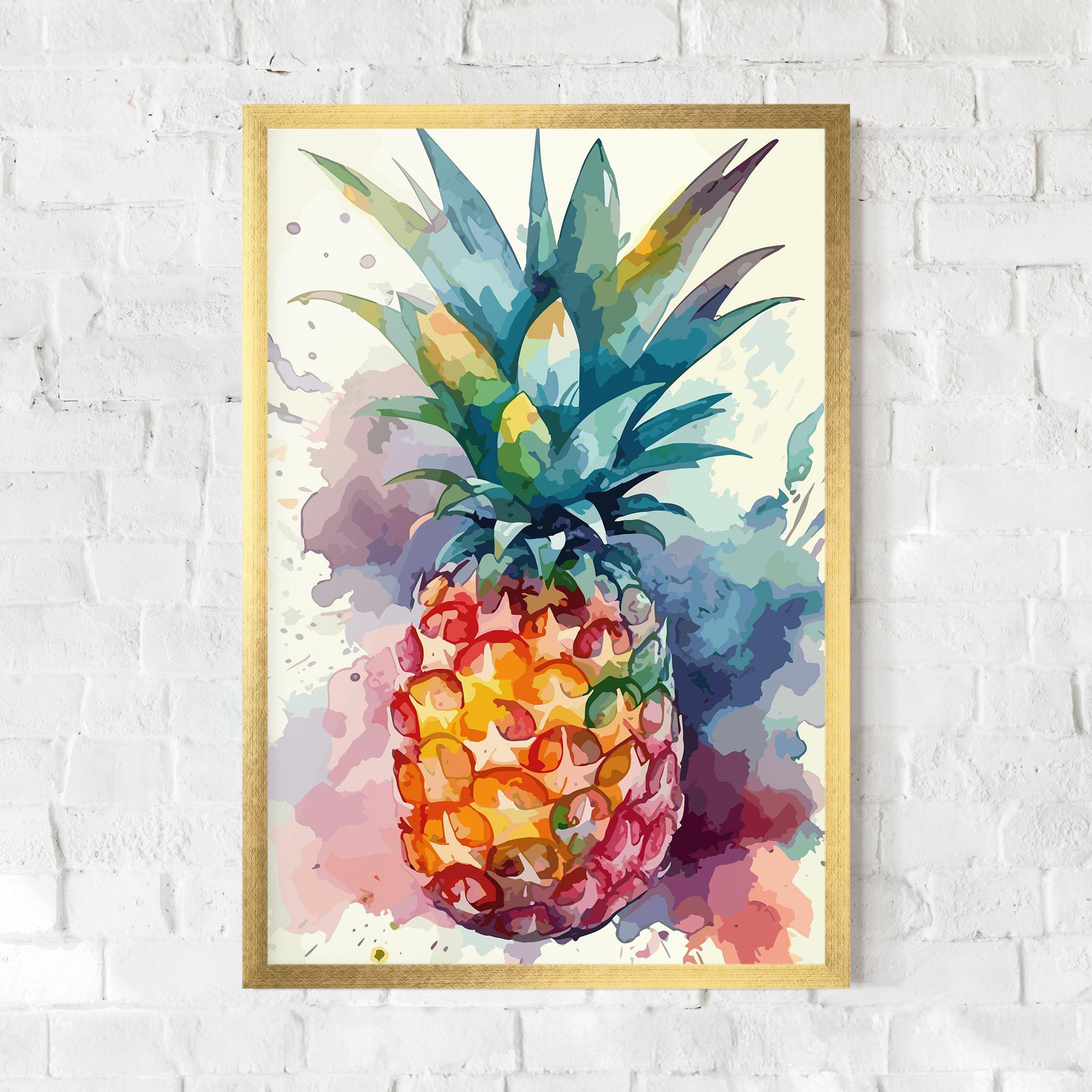 Poster Înrămat Colorful Pineapple mockup 0
