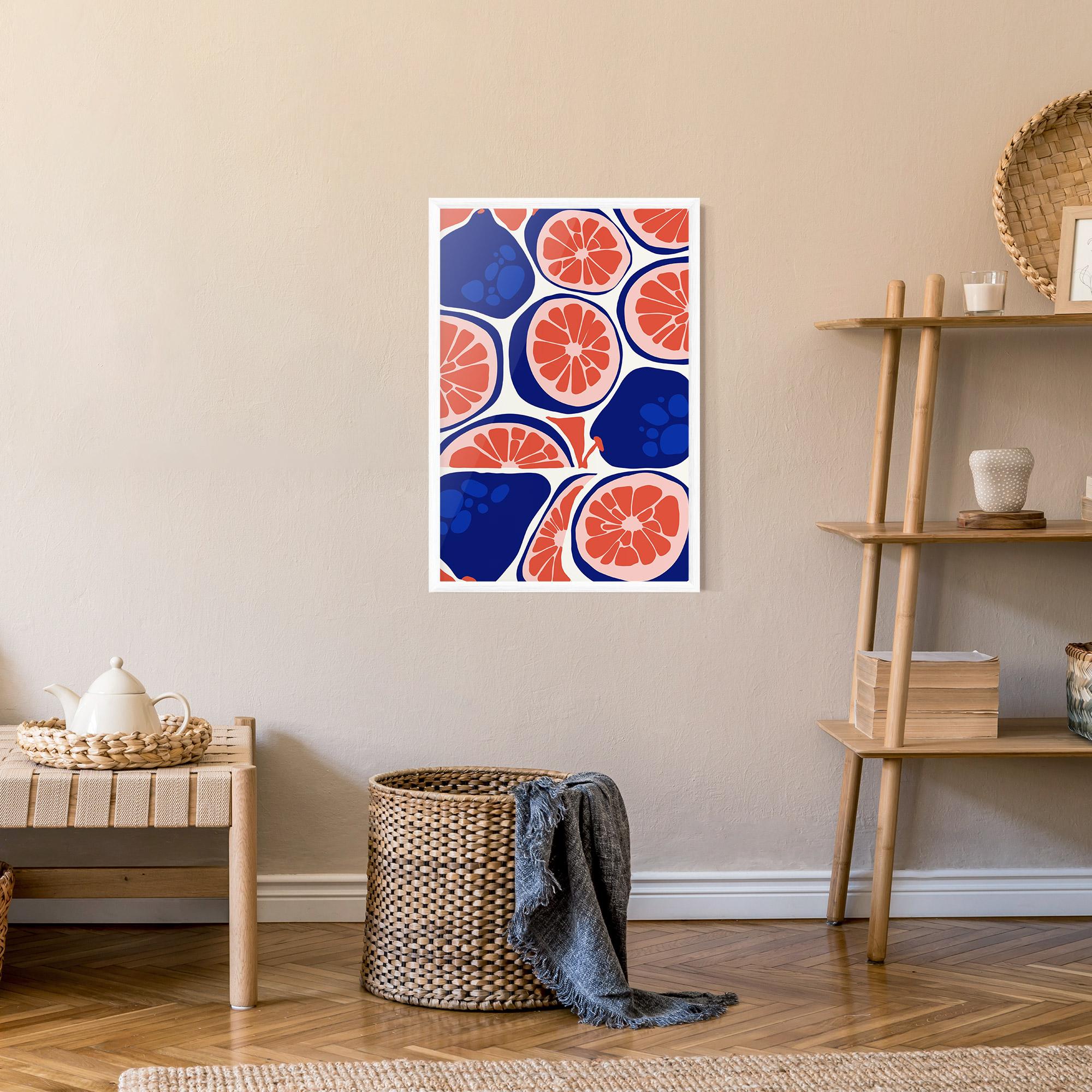 Poster Înrămat Blue Pink Fruit mockup 9