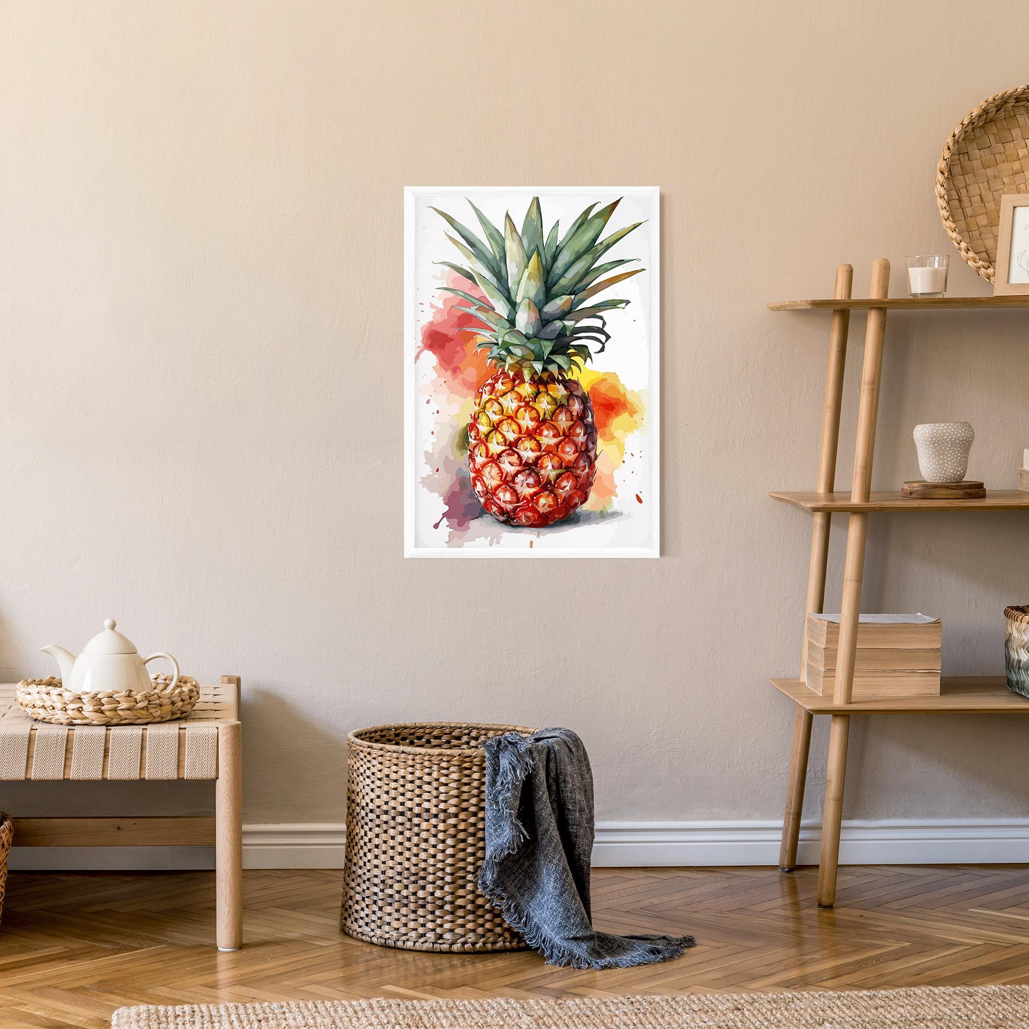 Poster Înrămat Pineapple Watercolor mockup 9
