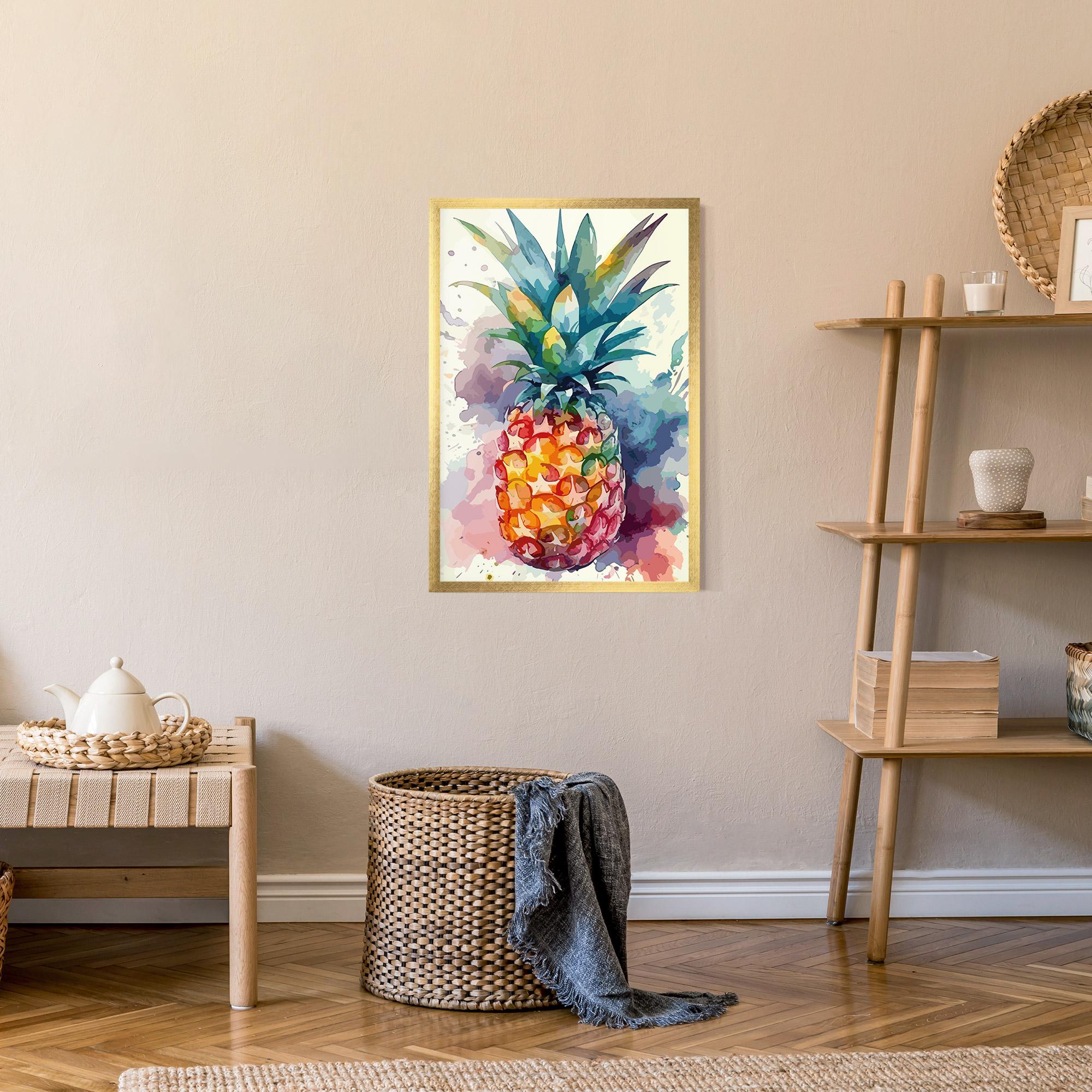 Poster Înrămat Colorful Pineapple mockup 9