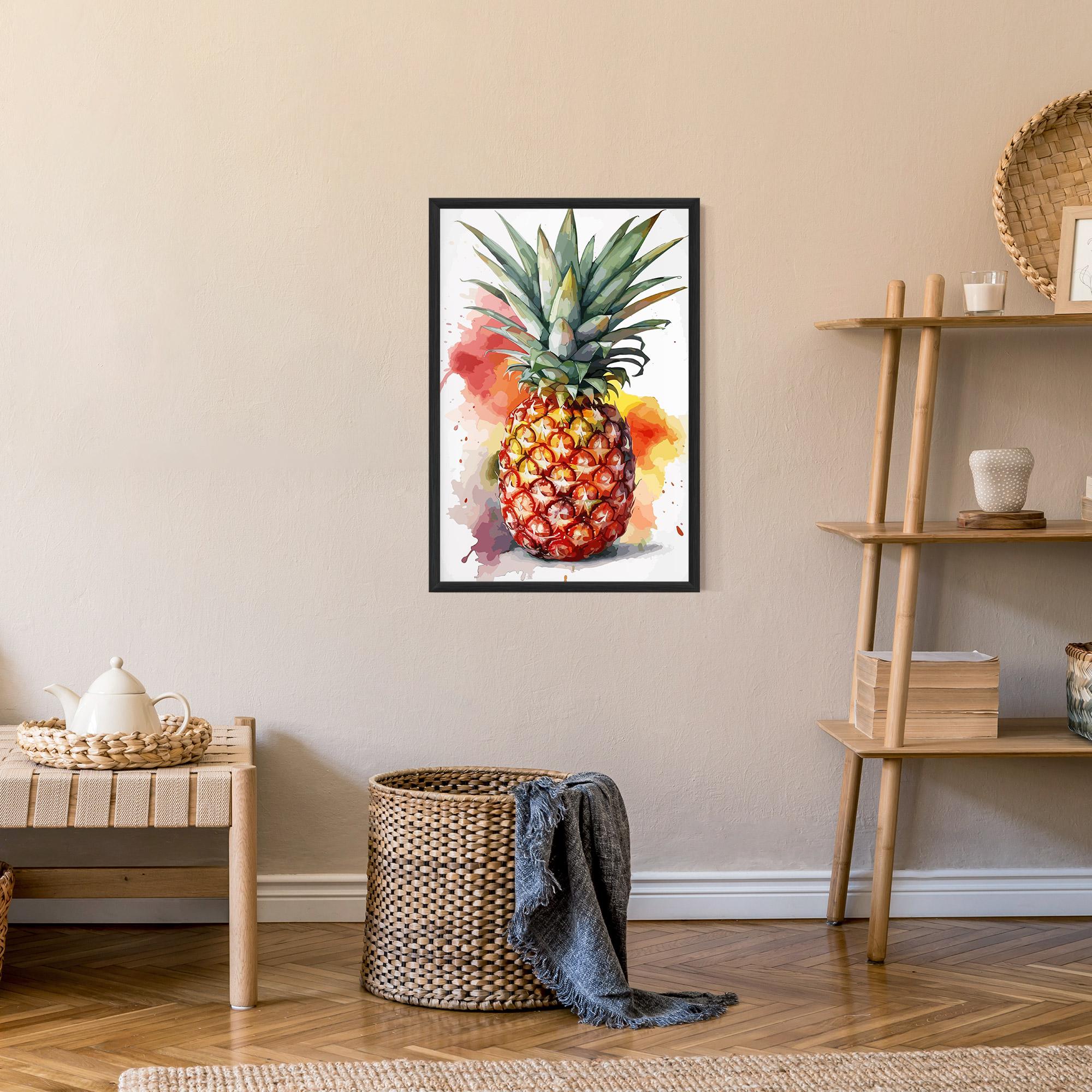 Poster Înrămat Pineapple Watercolor mockup 9