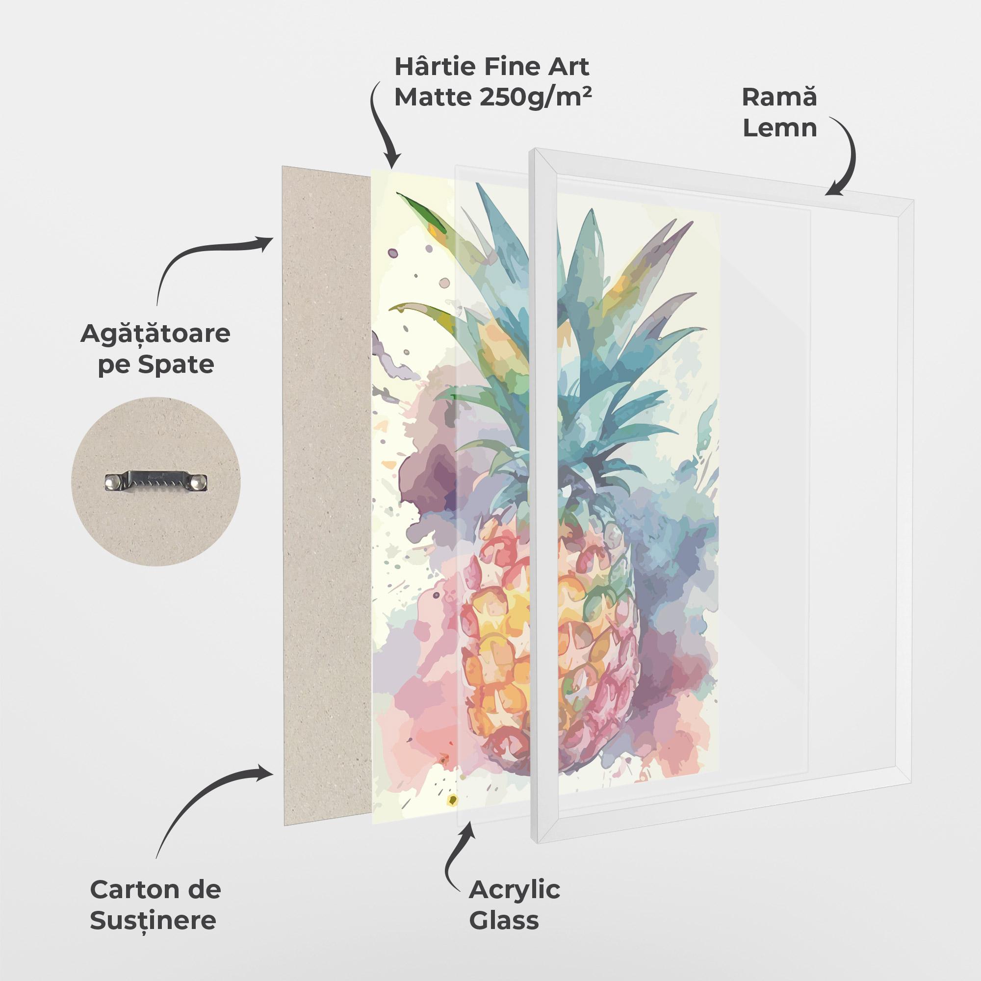 Poster Înrămat Colorful Pineapple mockup 1
