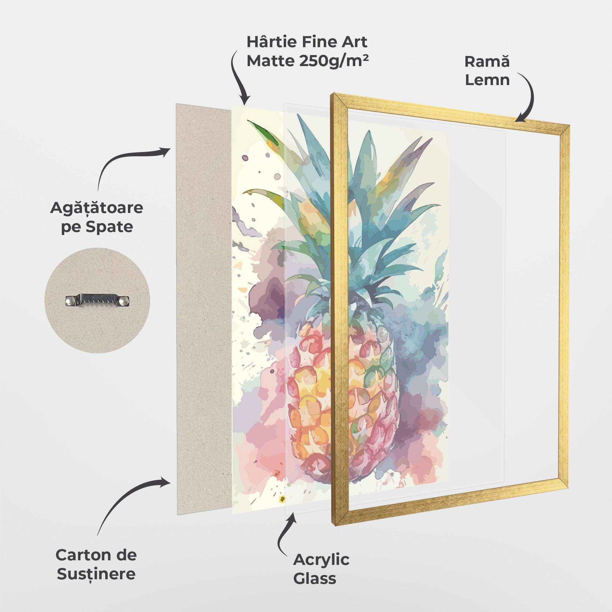Poster Înrămat Colorful Pineapple mockup 1