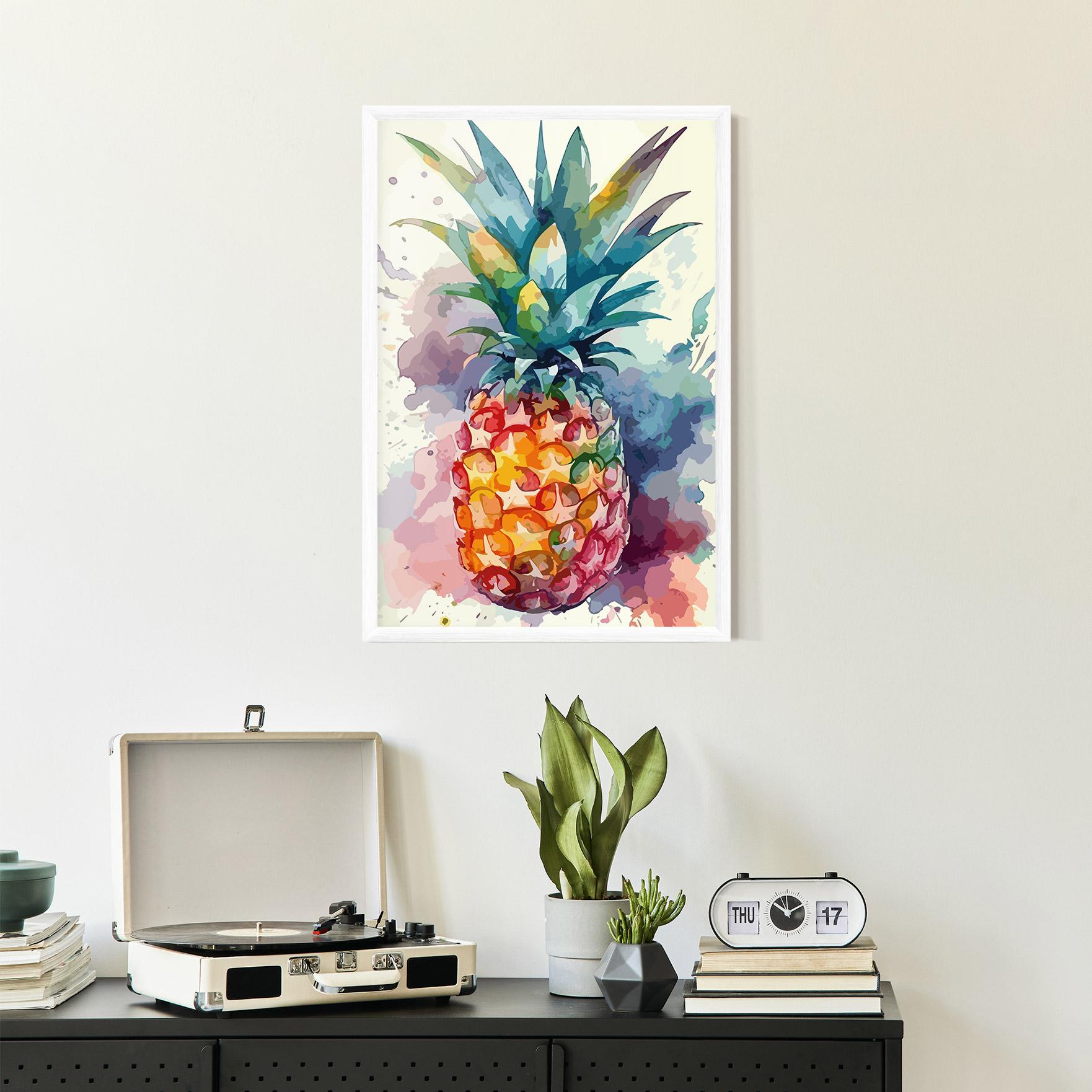 Poster Înrămat Colorful Pineapple mockup 2