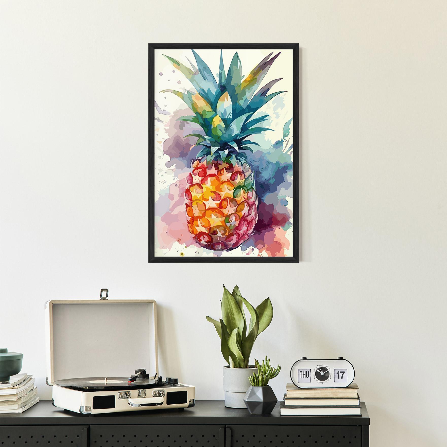 Poster Înrămat Colorful Pineapple mockup 2