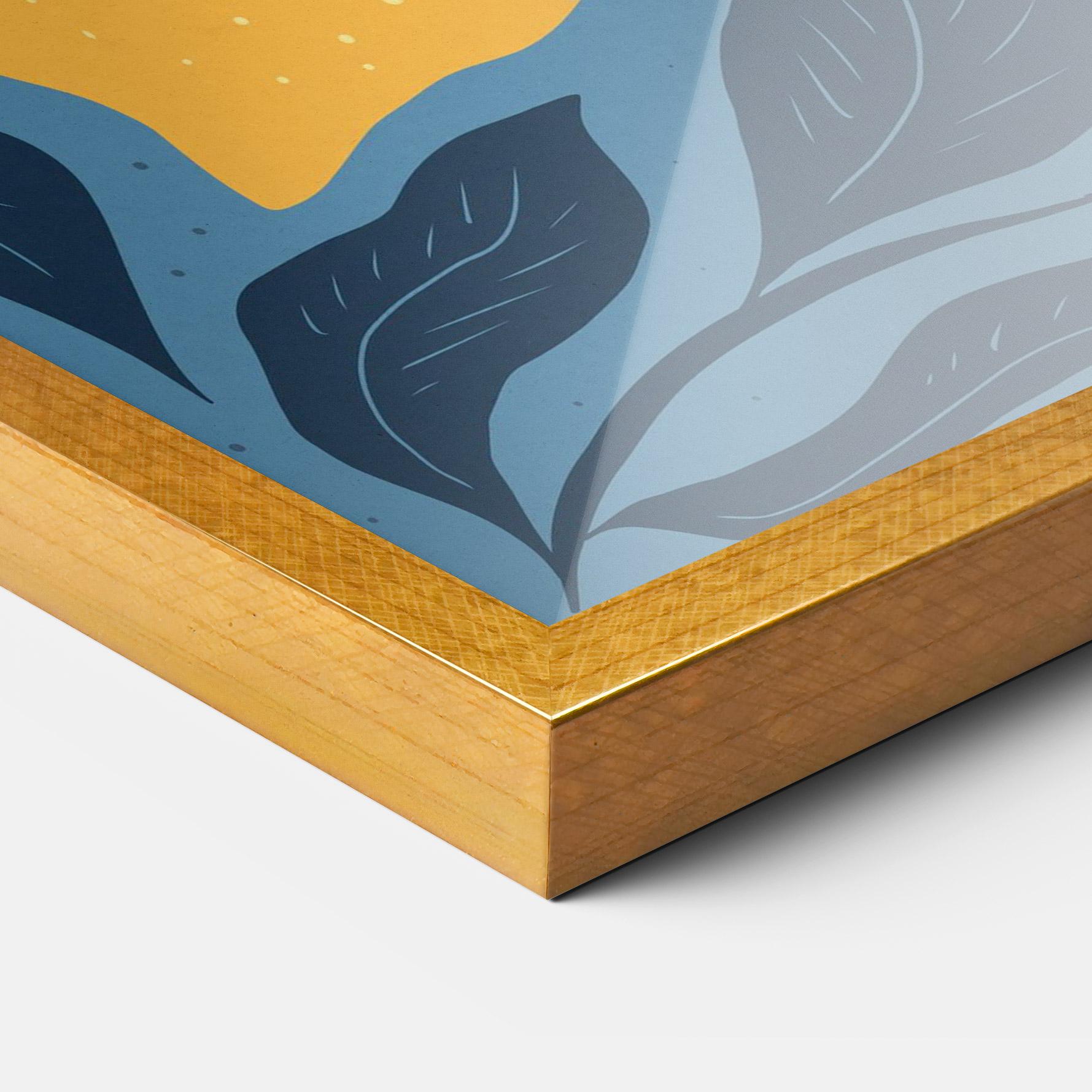 Poster Înrămat Lemon On Blue mockup 3