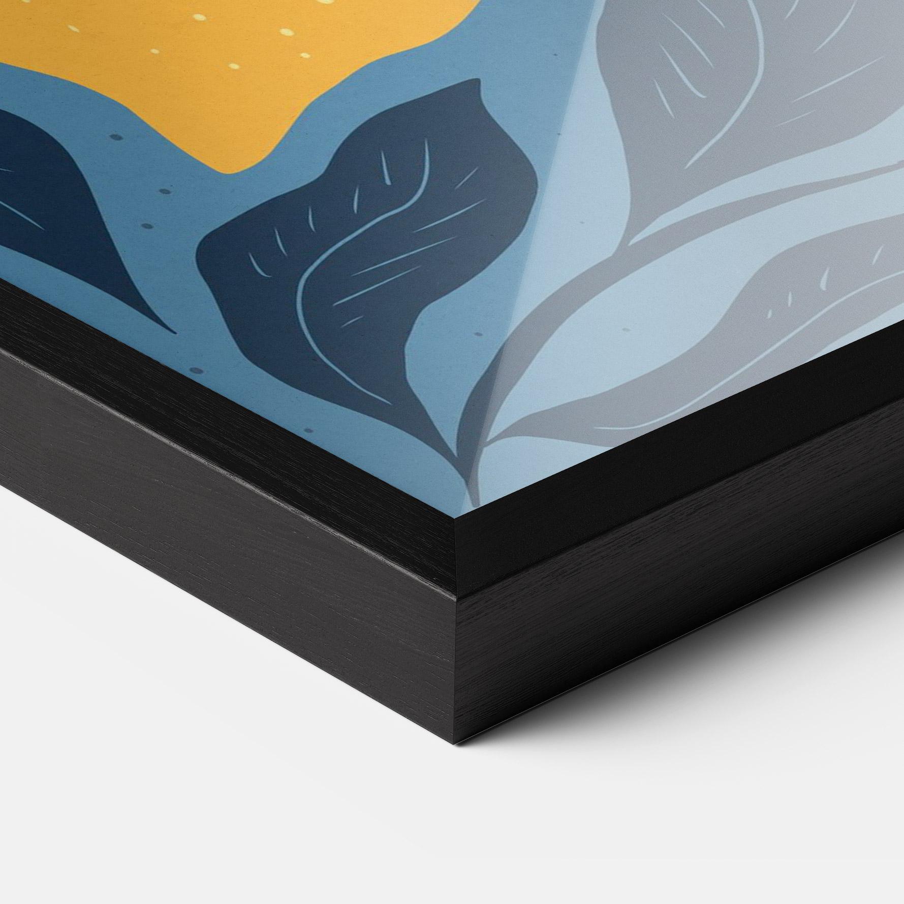 Poster Înrămat Lemon On Blue mockup 3