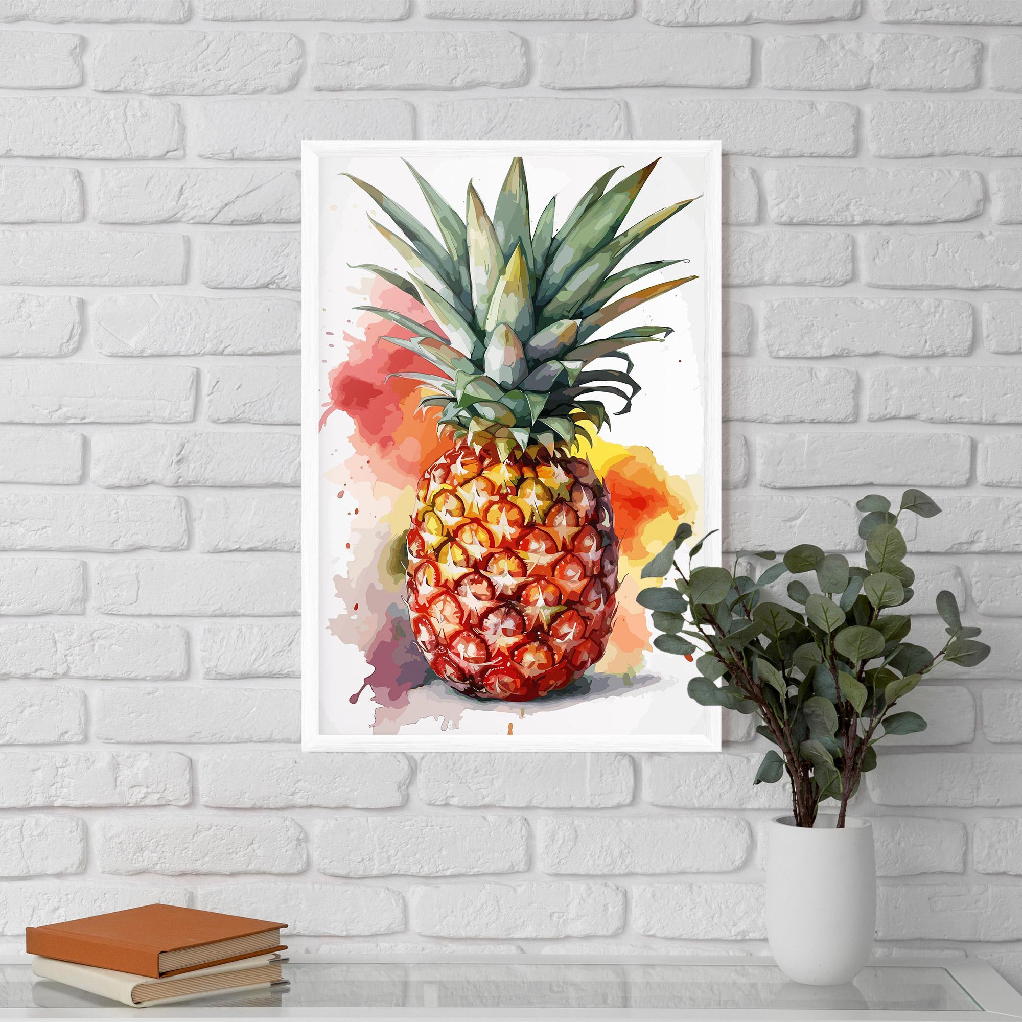 Poster Înrămat Pineapple Watercolor mockup 5