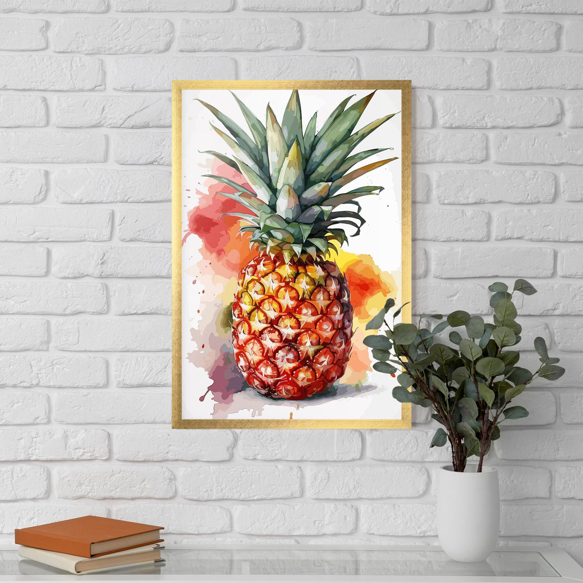 Poster Înrămat Pineapple Watercolor mockup 5